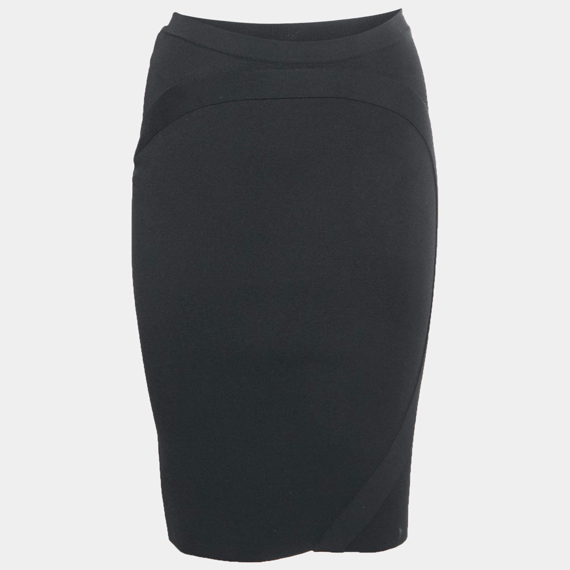 Pre Owned Givenchy Black Stretch Knit Pencil Skirt M