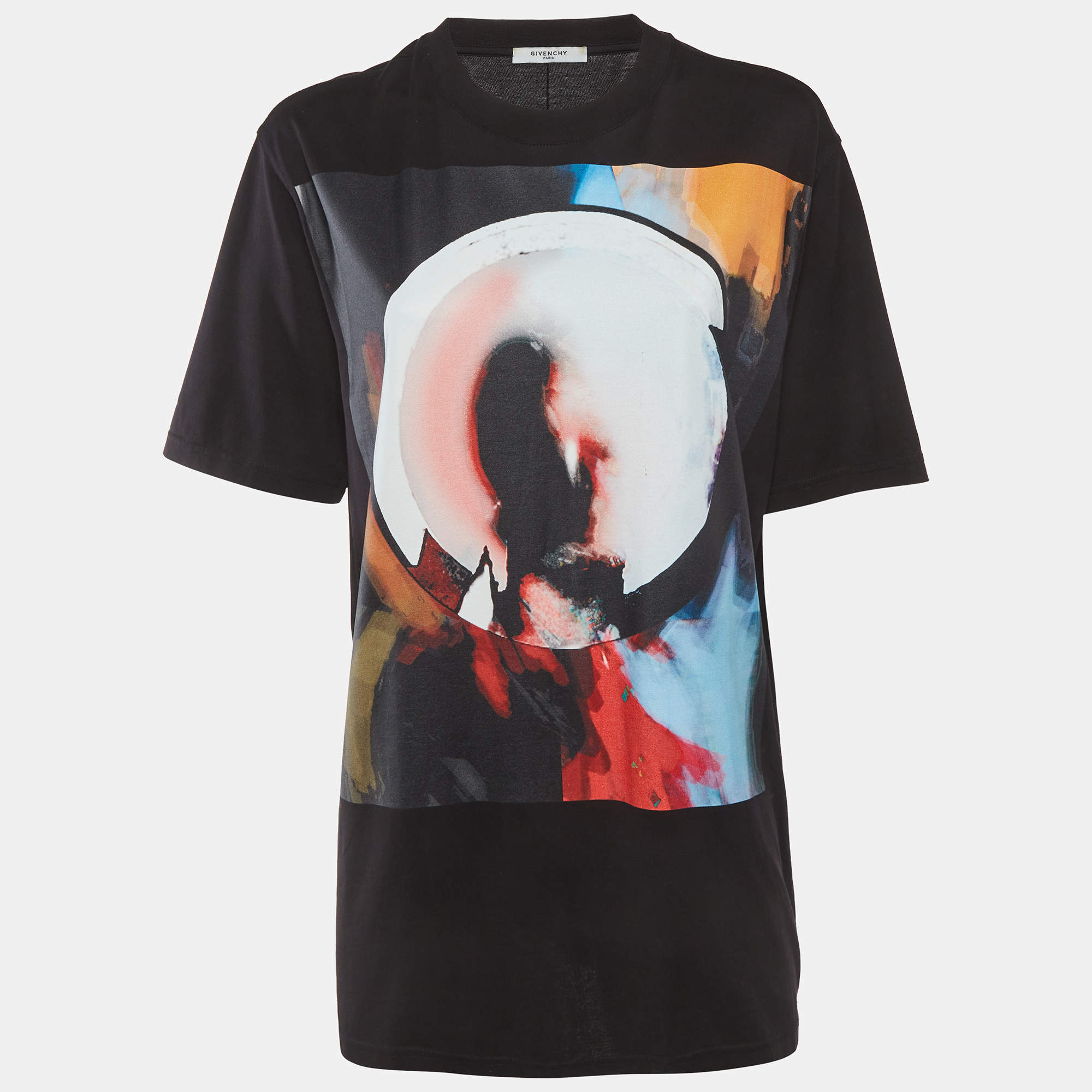 Pre Owned Givenchy Black Graphic Print Jersey Crewneck T-Shirt S