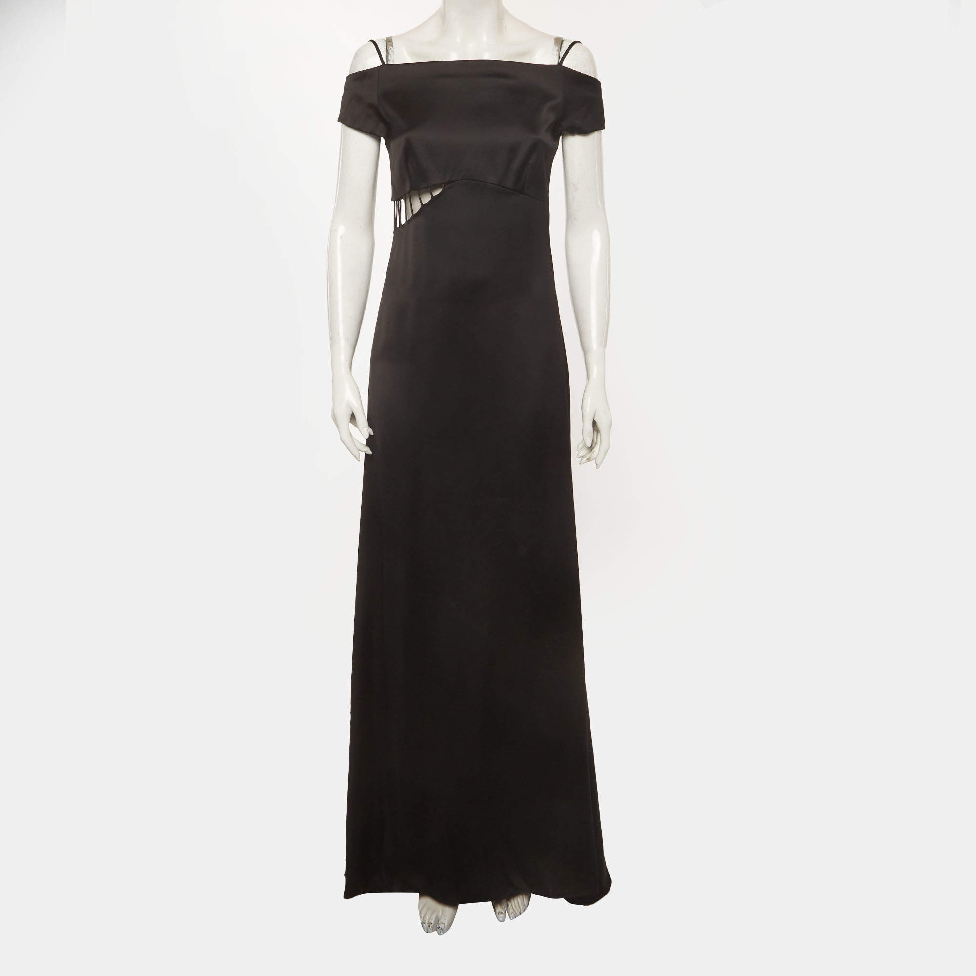 Givenchy Black Patterned Knit Ruffle Trimmed Dress M Givenchy | TLC