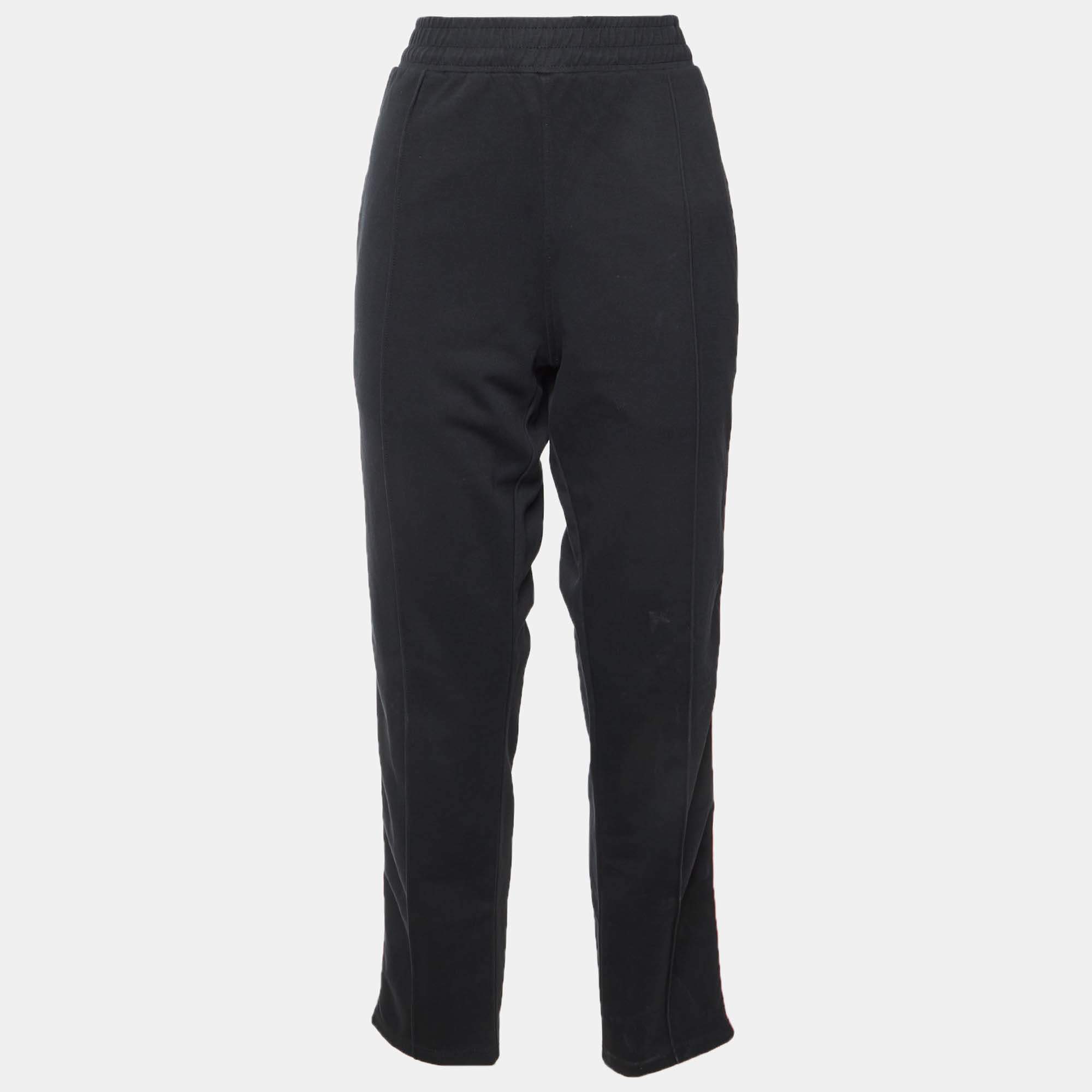 Pre Owned Givenchy Black Jersey Logo Tape Track Pants XXL