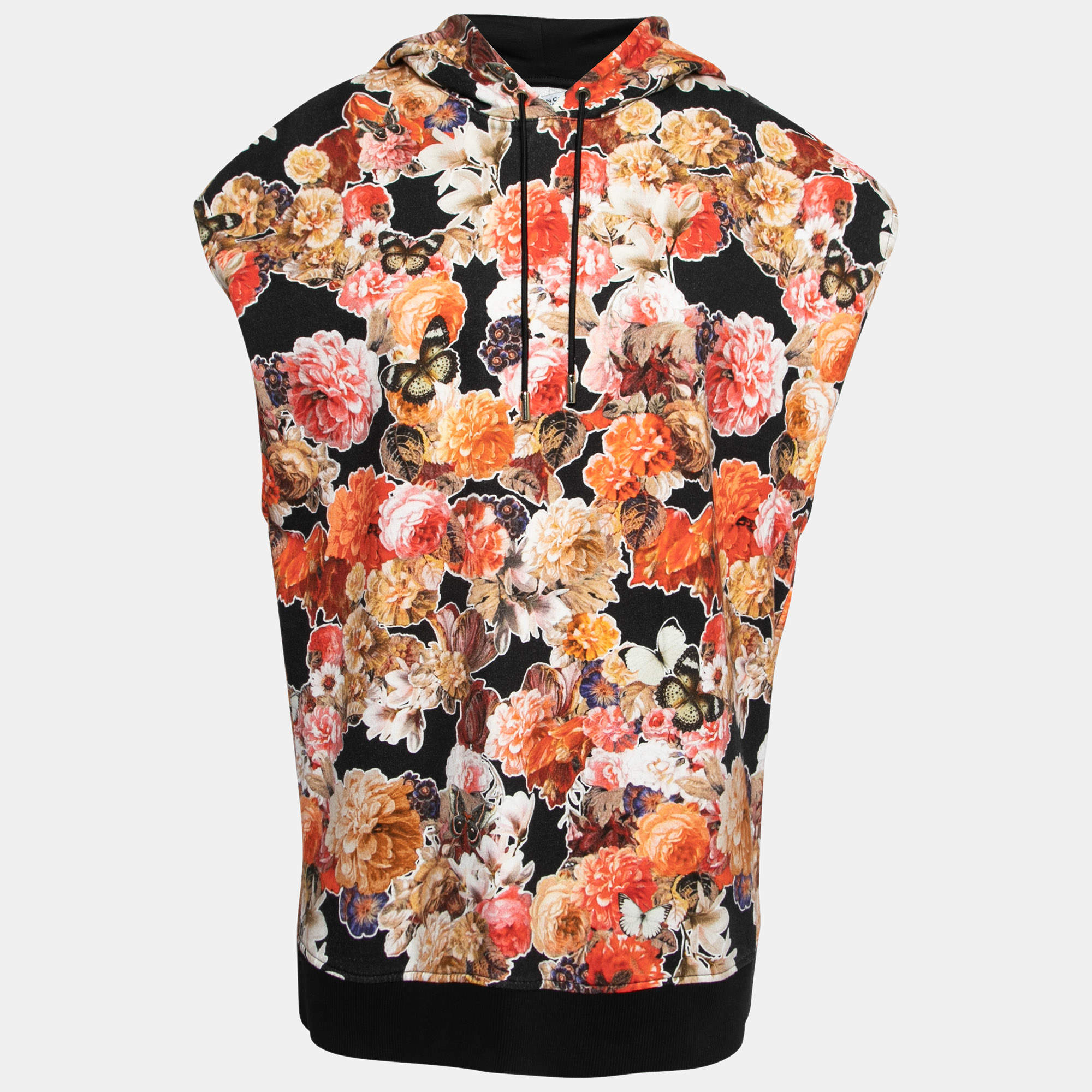 Givenchy Floral and Butterfly Printed Terry Oversized Hoodie XS