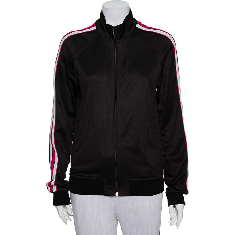 Givenchy Black/Pink Cotton Ticker Sleeve Zip Up Track Jacket M Givenchy ...
