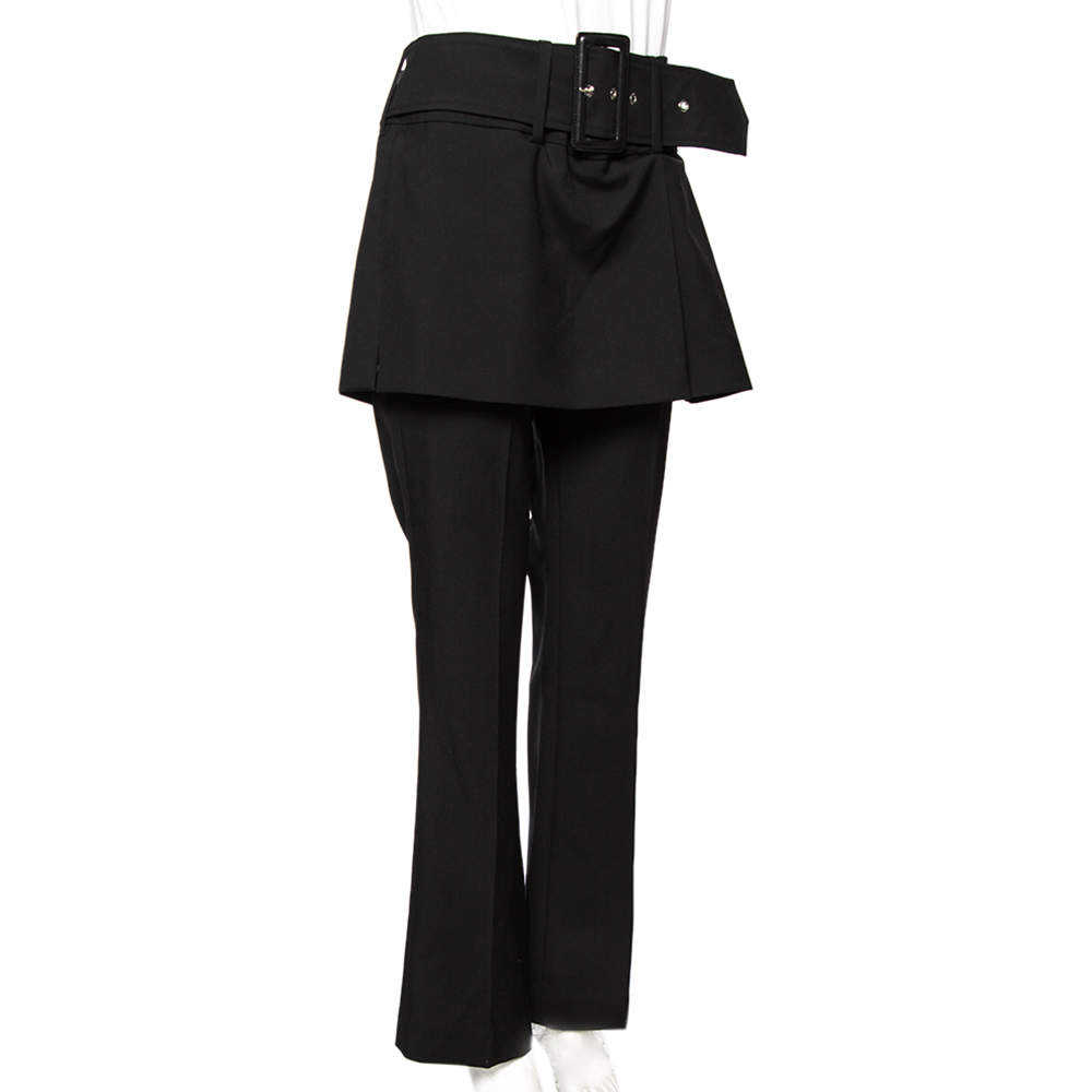 Givenchy Black Wool Belted Skirt Detail Trousers L Givenchy | TLC