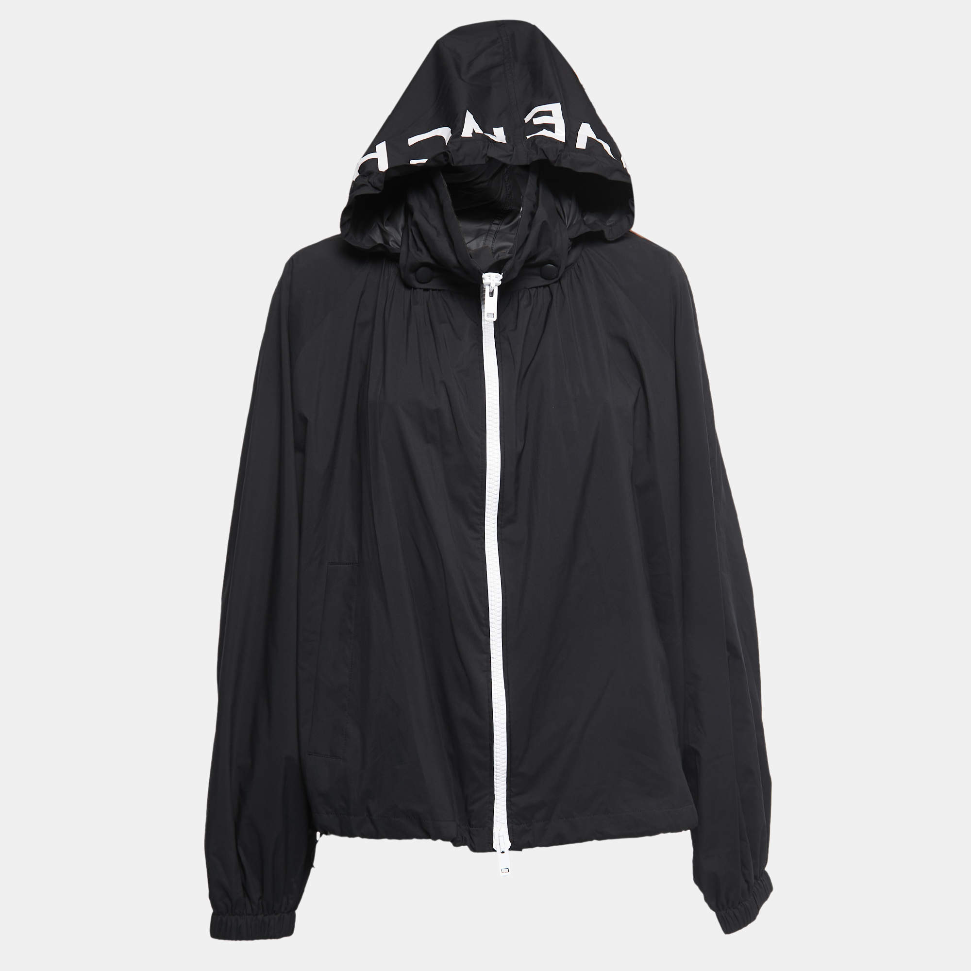 Givenchy Black Synthetic Hooded Windbreaker Jacket M