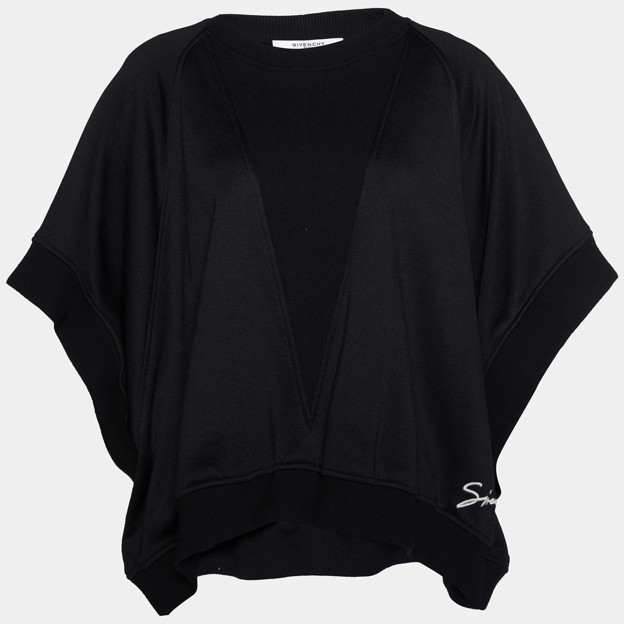 Pre Owned Givenchy Black Jersey & Knit Box Fit Sweatshirt M