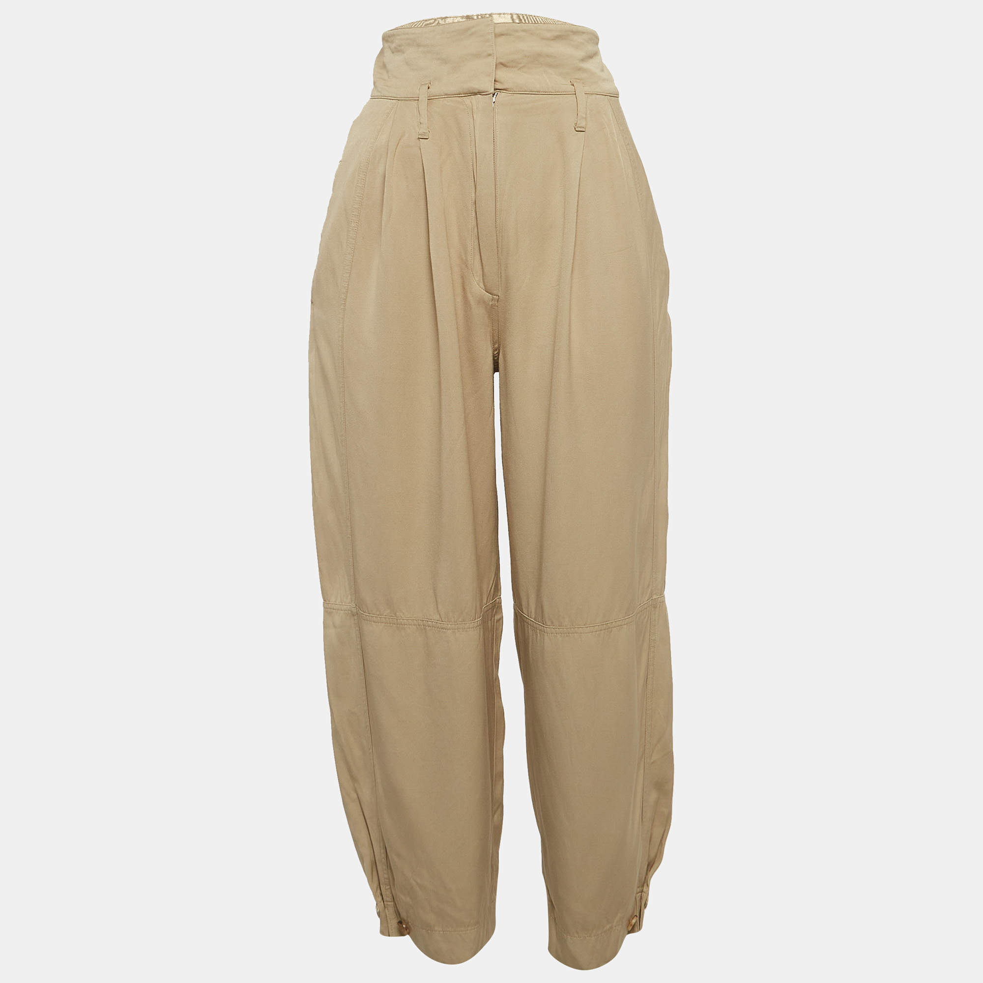 Givenchy Green Crepe High-Waisted Tapered Military Trousers S
