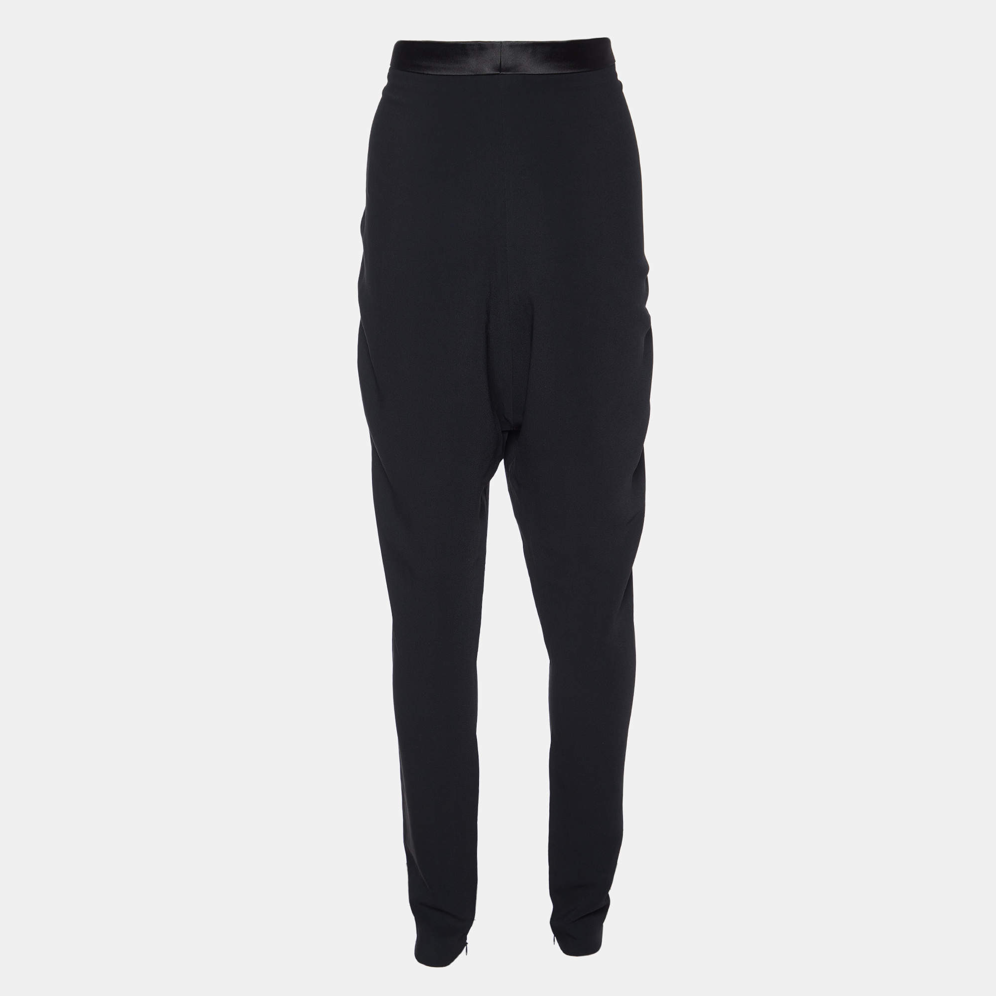 Givenchy Black Crepe Loose Fit Trousers M
