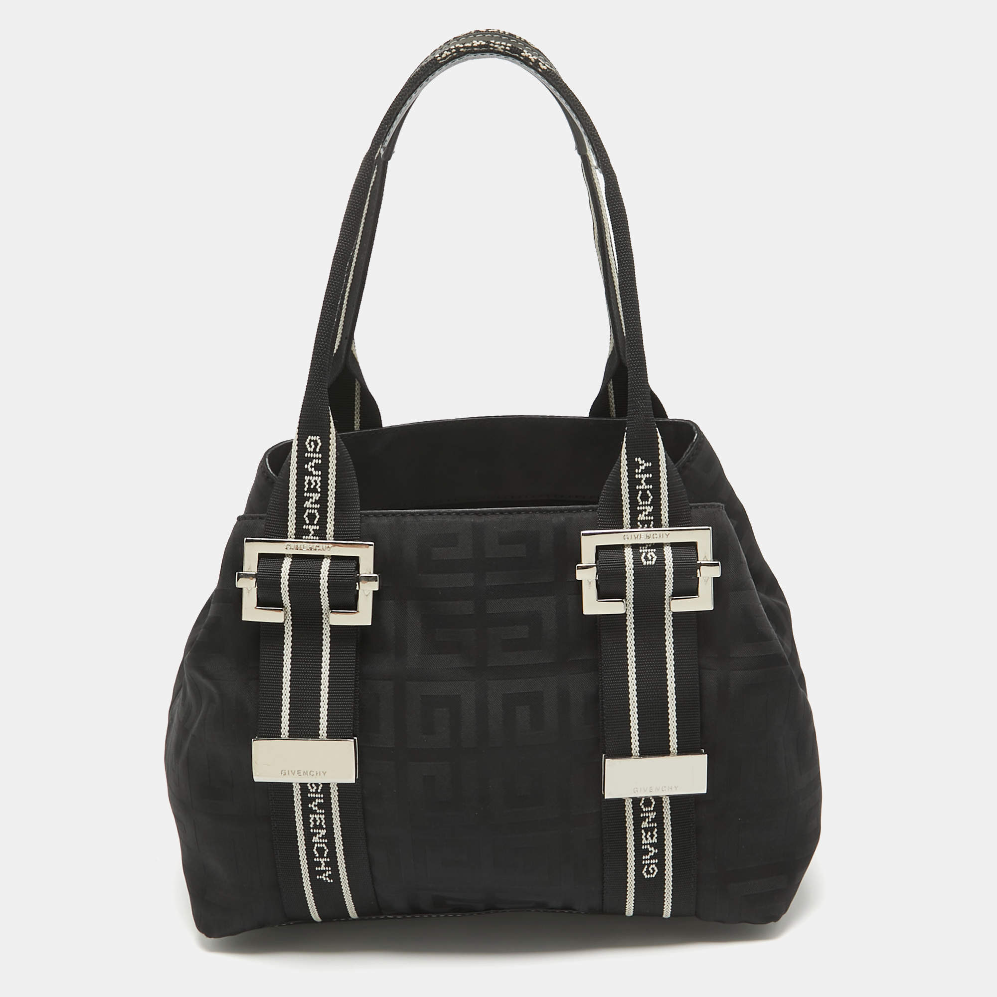 Givenchy Black Jacquard Nylon Satchel