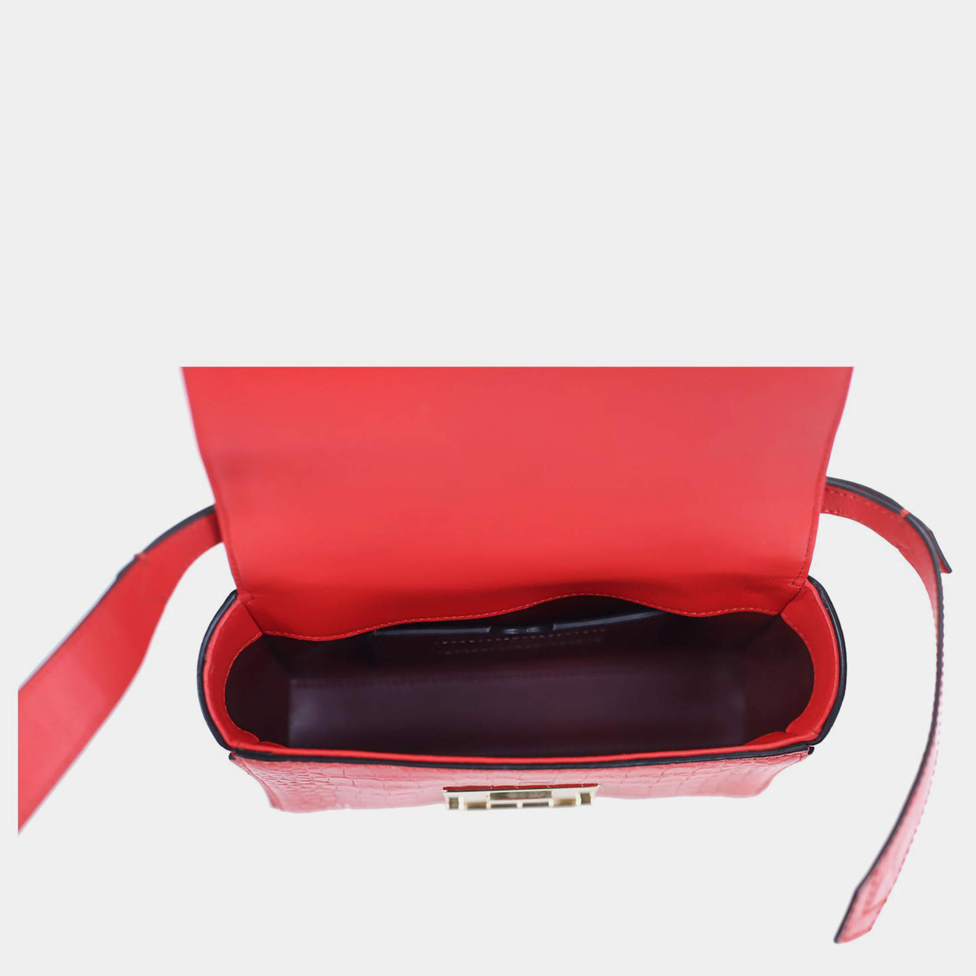 Pre Owned Givenchy Croco Embossed Mini Eden Bag