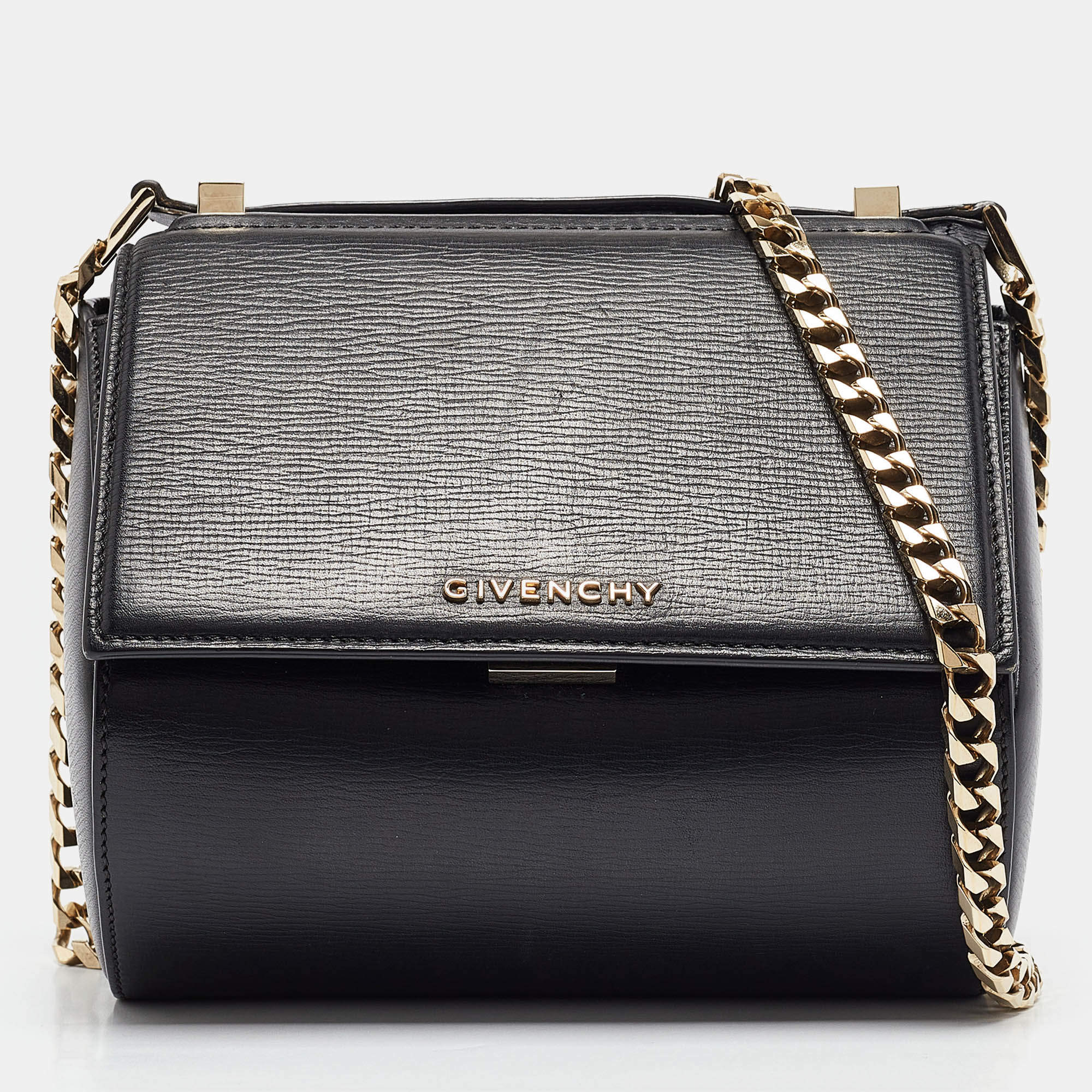 Givenchy Black Leather Mini Pandora Box Crossbody Bag