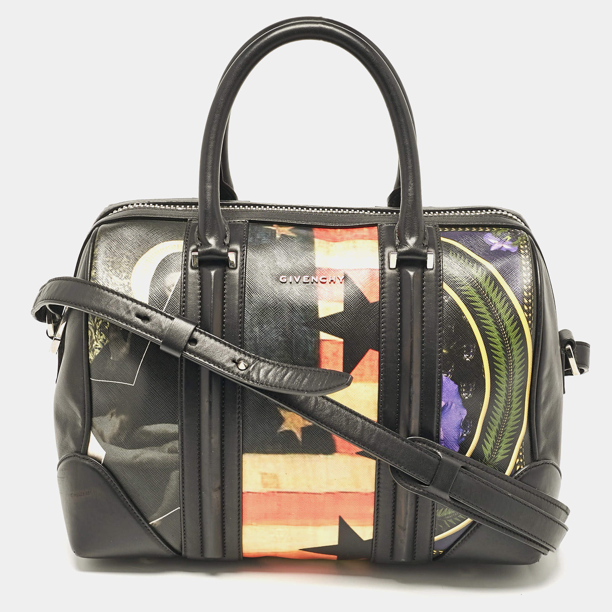 Givenchy Multicolor Coated Canvas and Leather Lucrezia American Flap Bag