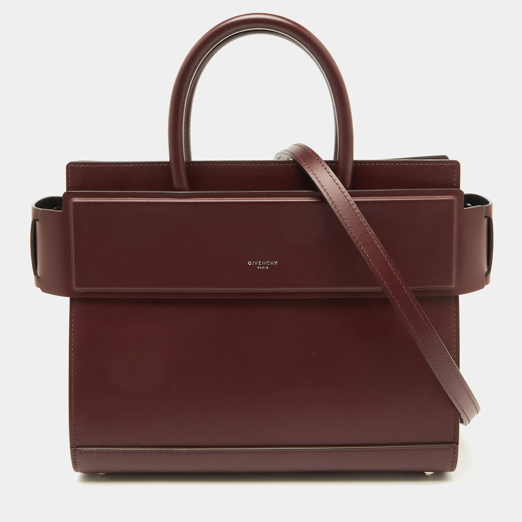 Givenchy Burgundy Leather Small Horizon Tote
