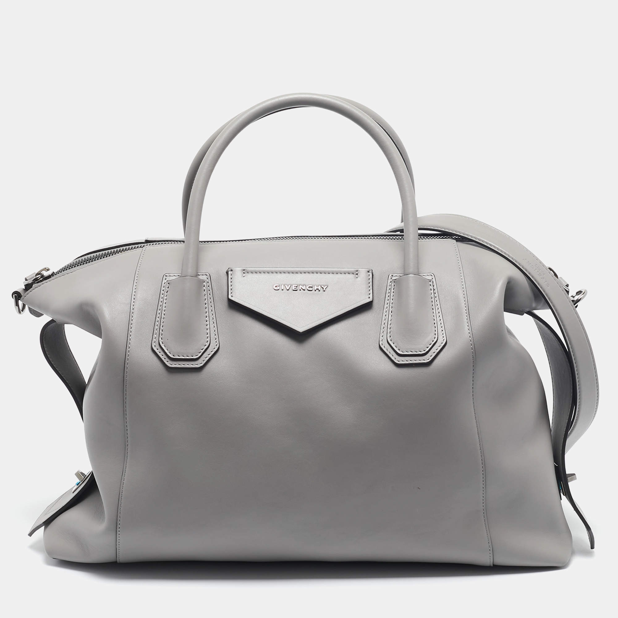 Givenchy Grey Leather Medium Antigona Soft Satchel