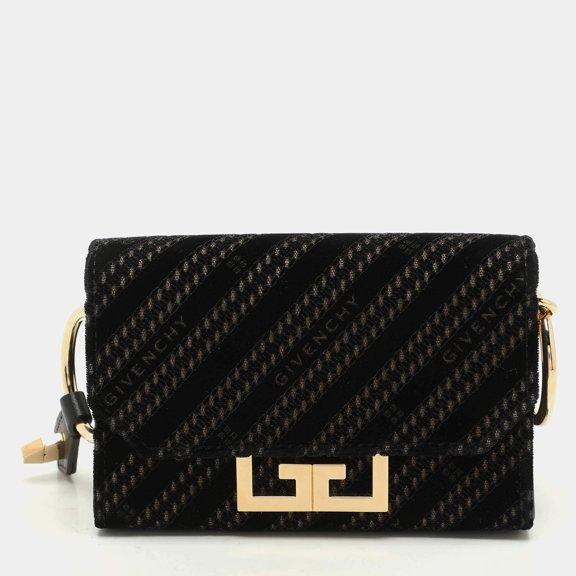 Givenchy Black Velvet Nano Eden Shoulder Bag