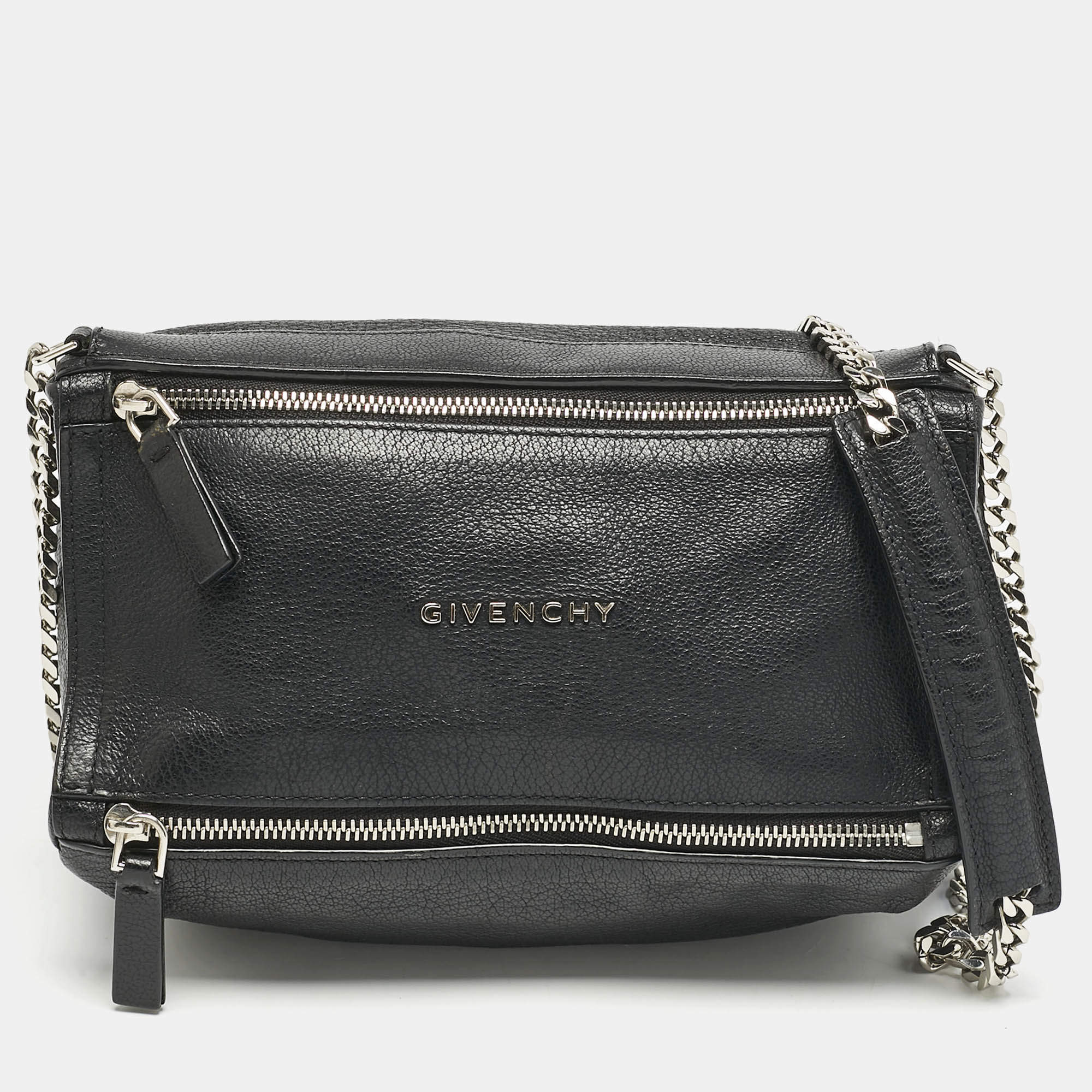 Givenchy Black Leather Mini Pandora Chain Shoulder Bag