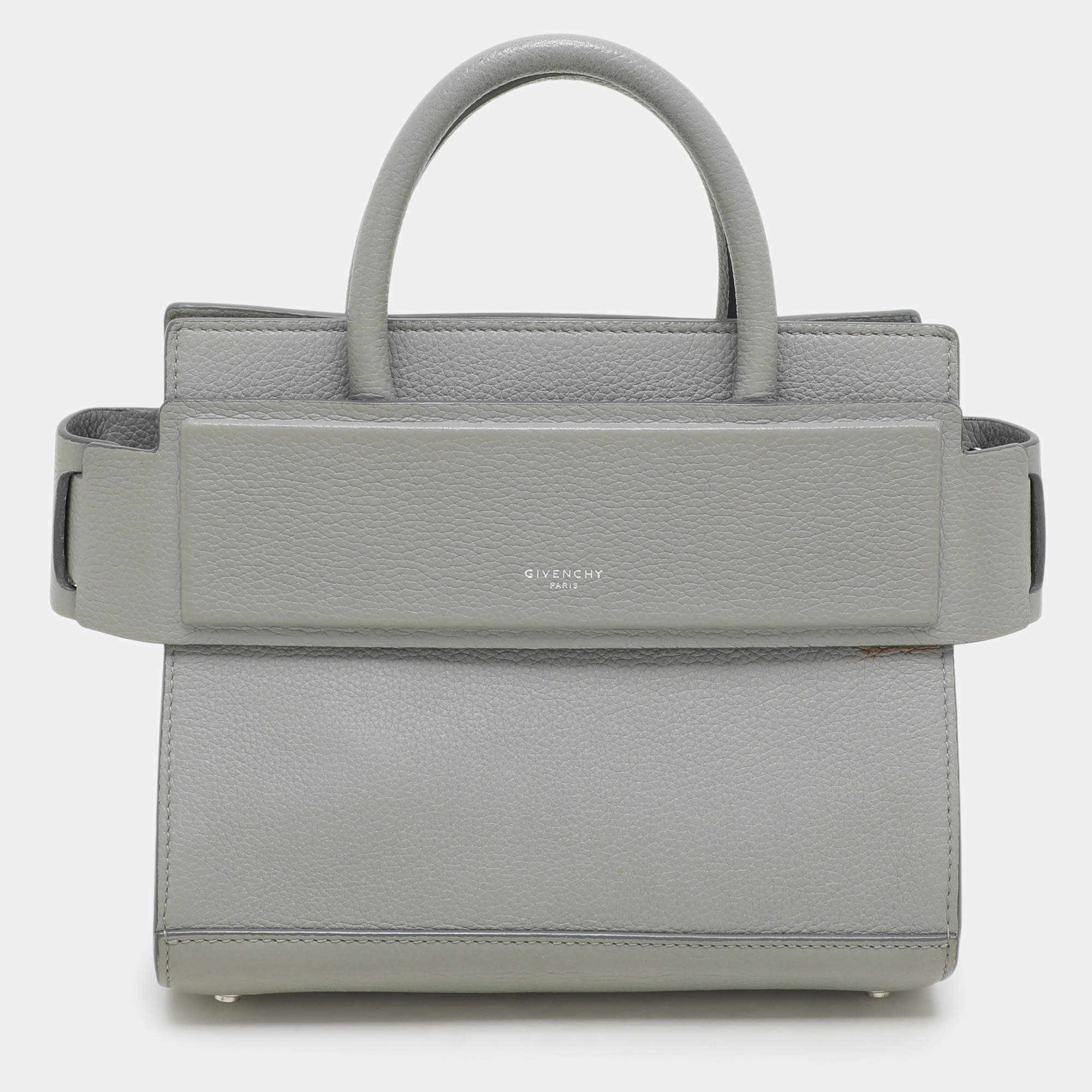 Givenchy Grey Leather Mini Horizon Top Handle Bag 