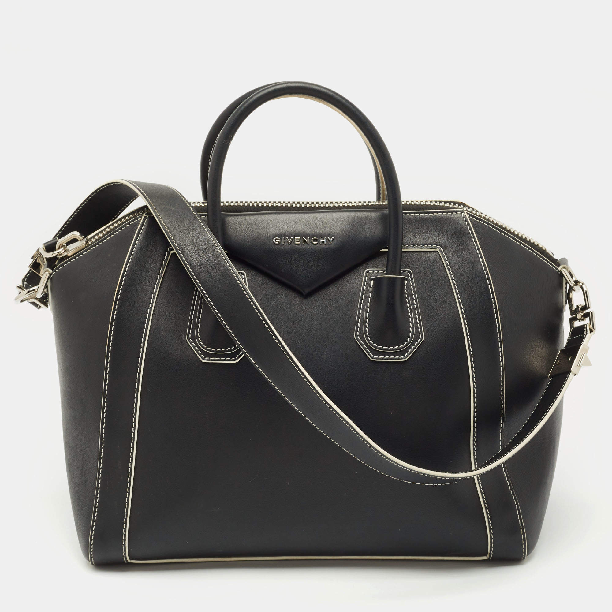 Givenchy Black Leather Medium Antigona Satchel