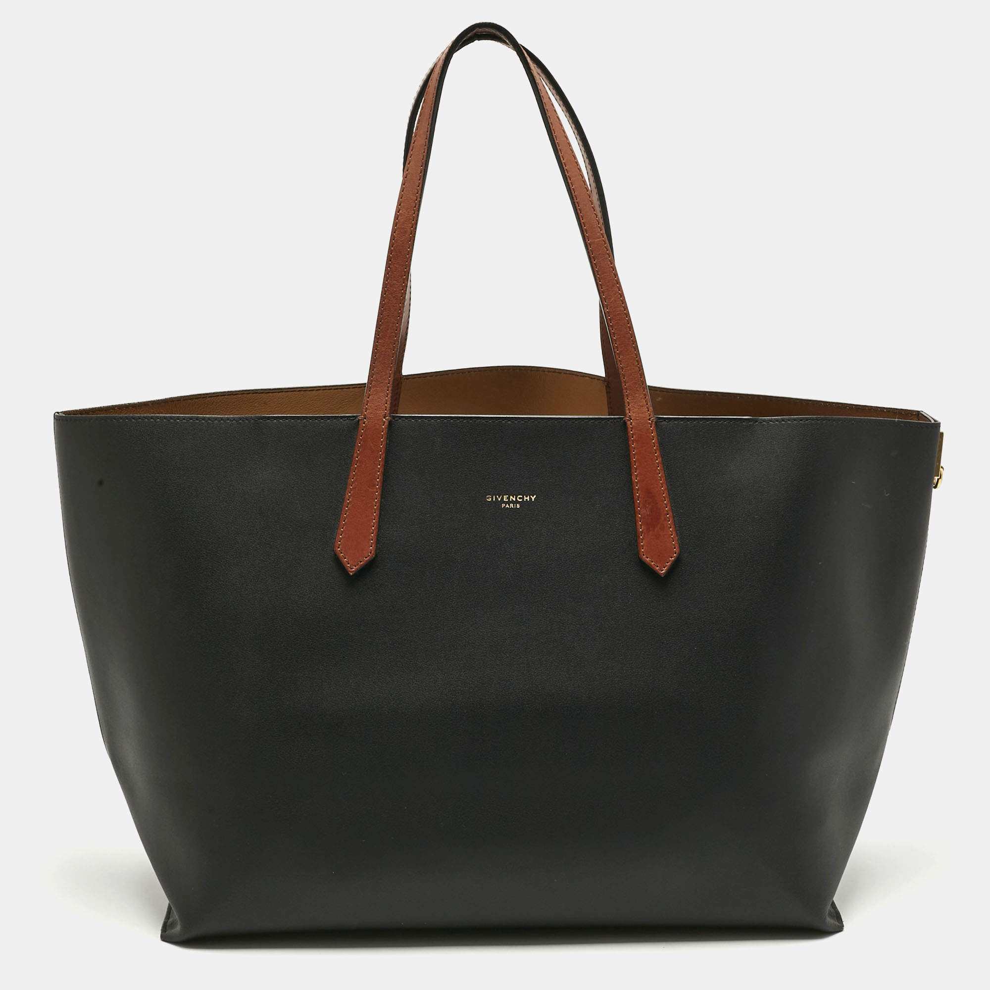 Pre Owned Givenchy Black Leather GV Shopper Tote