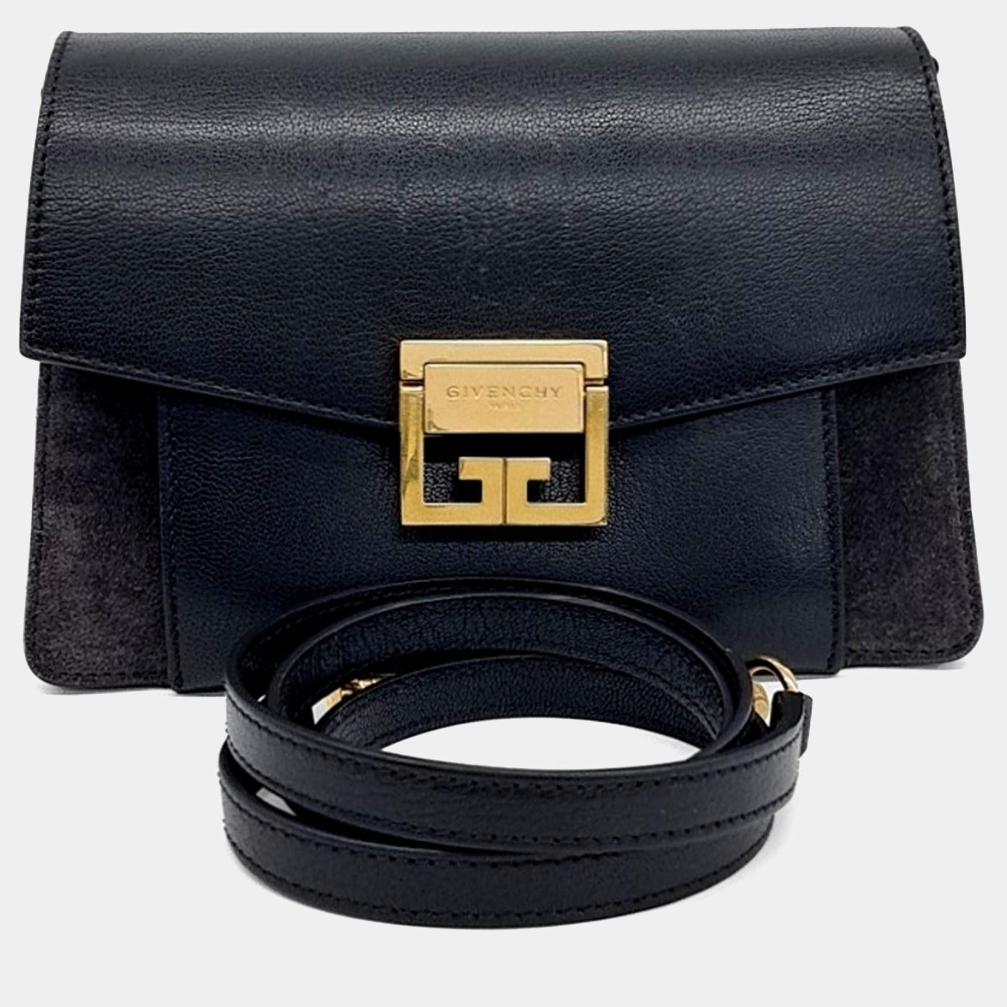 Pre Owned Givenchy Black Leather GV3 Small