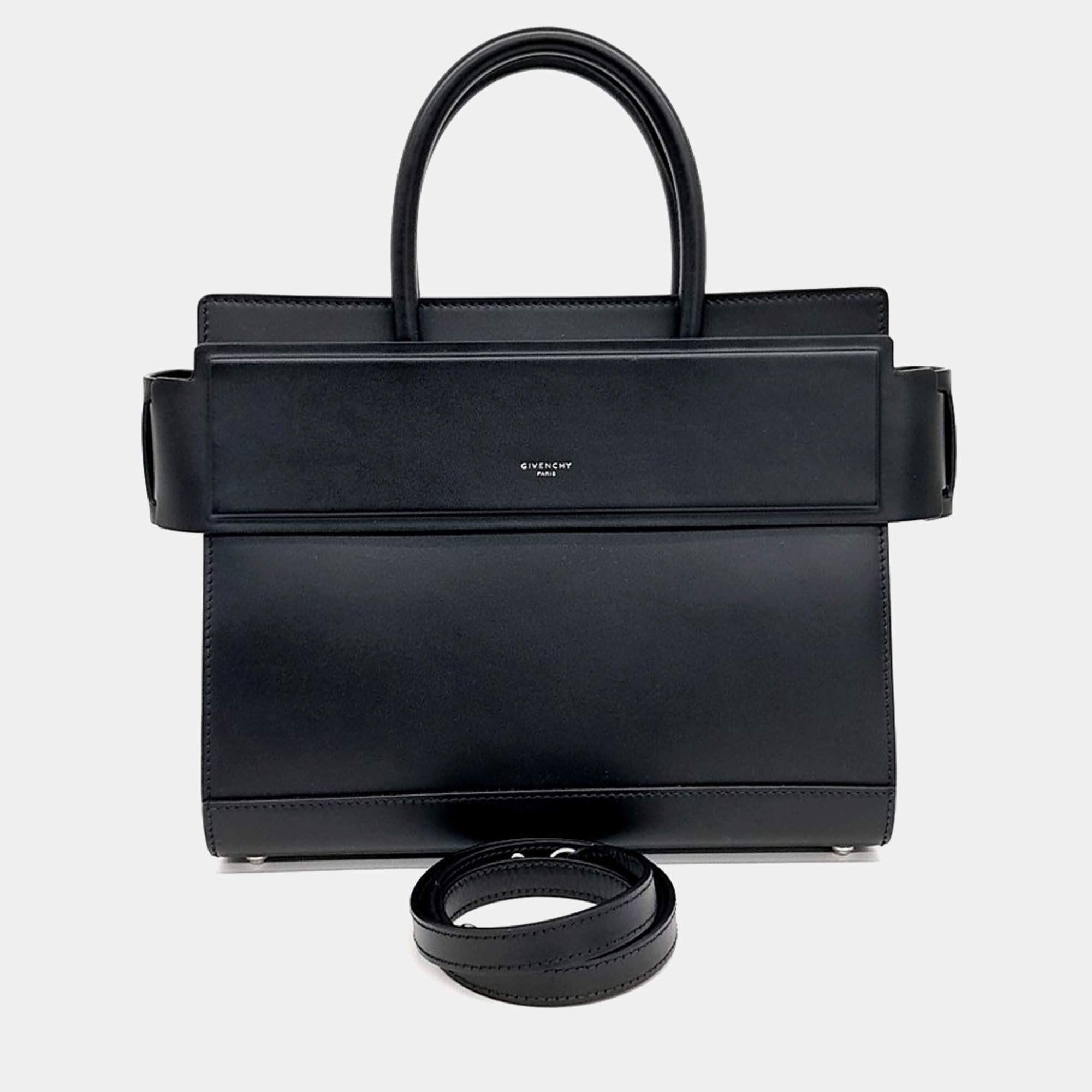 Pre Owned Givenchy Black Leather Horizon Small