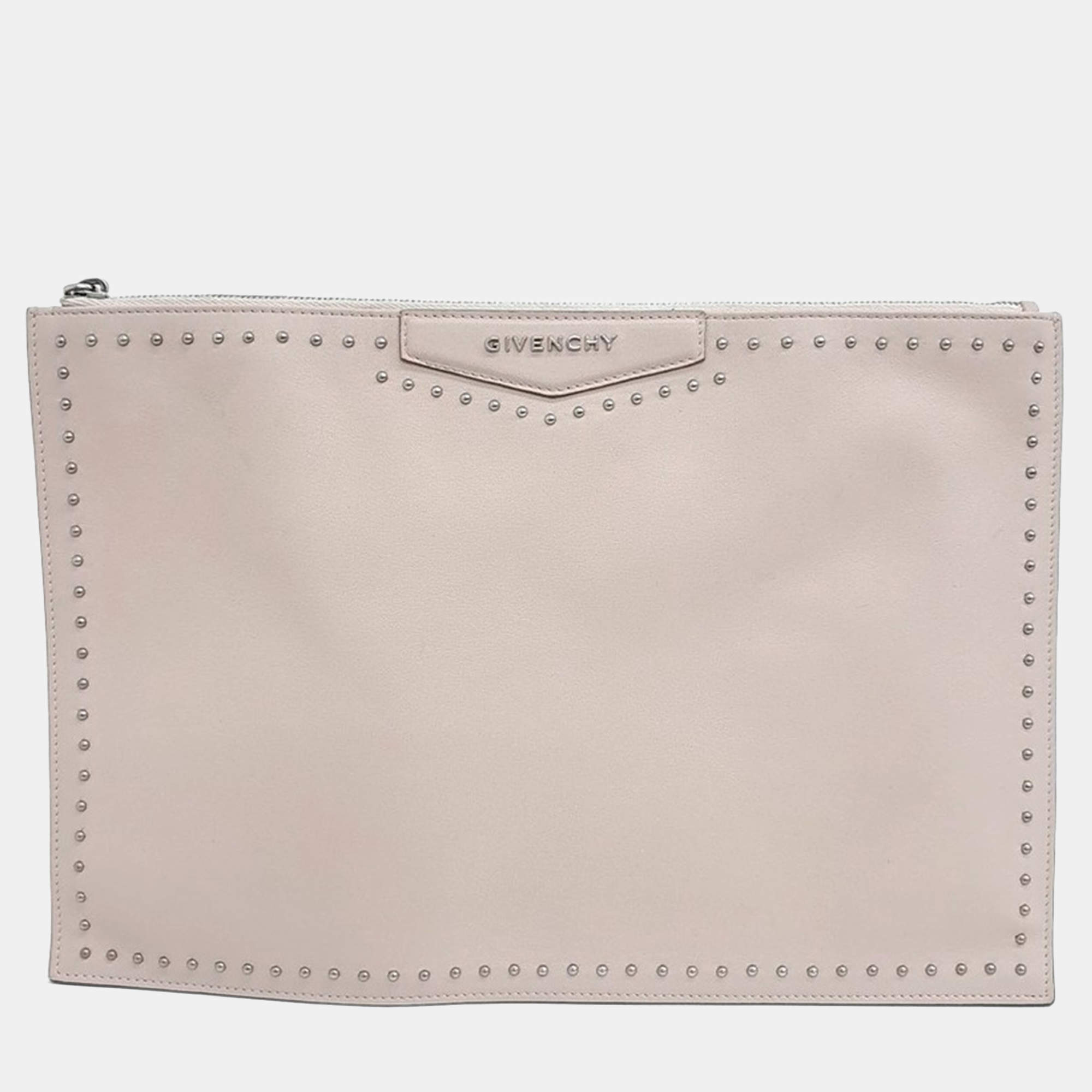 Pre Owned Givenchy Pink Leather Clutch