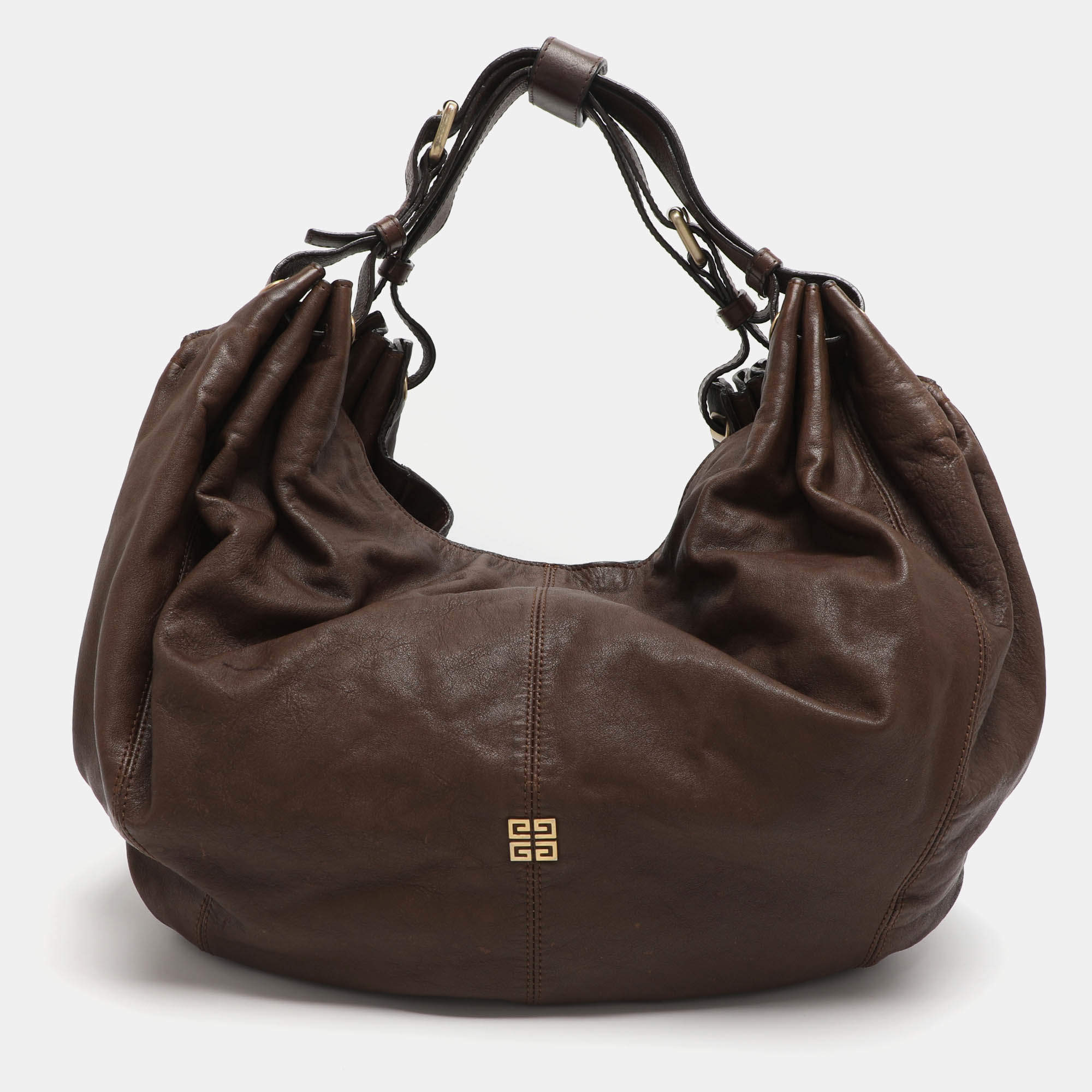 Pre Owned Givenchy Brown Leather Hobo