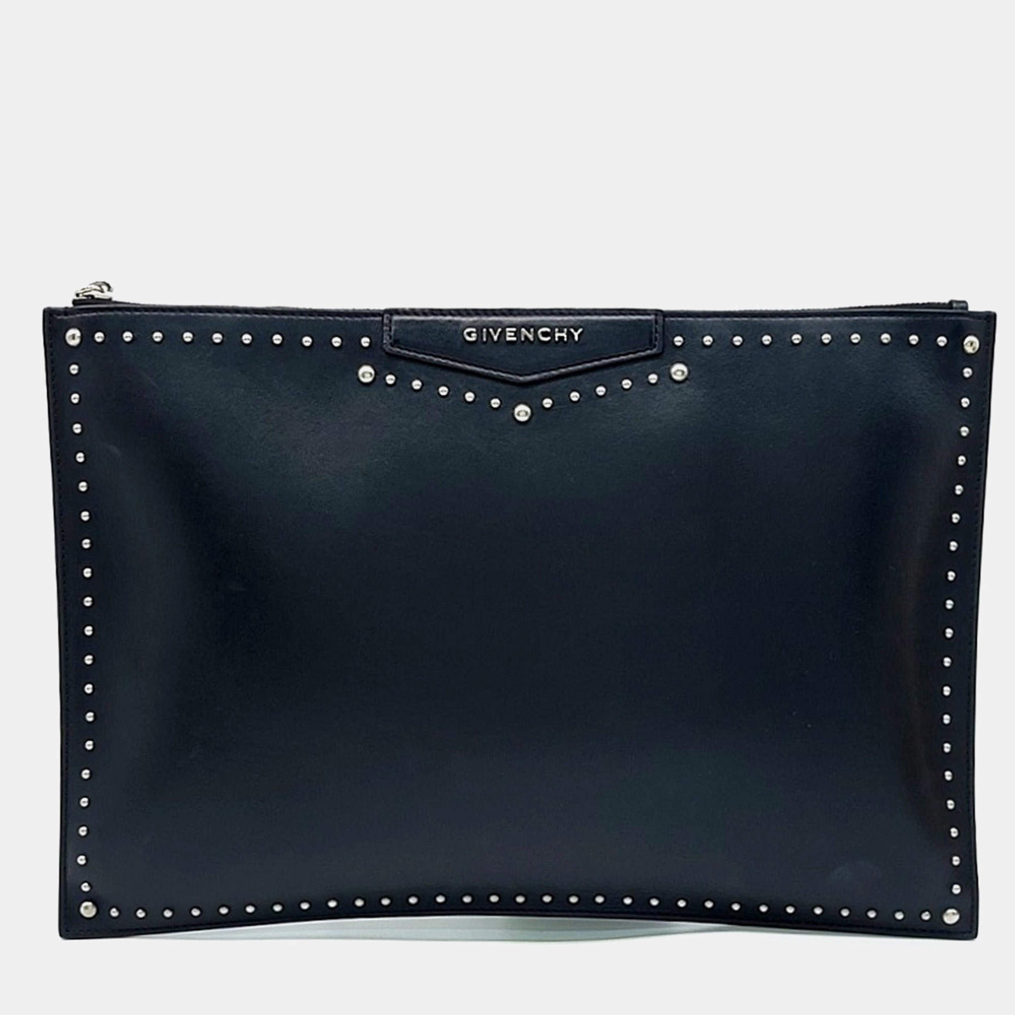 Pre Owned Givenchy Black Leather Antigona Clutch