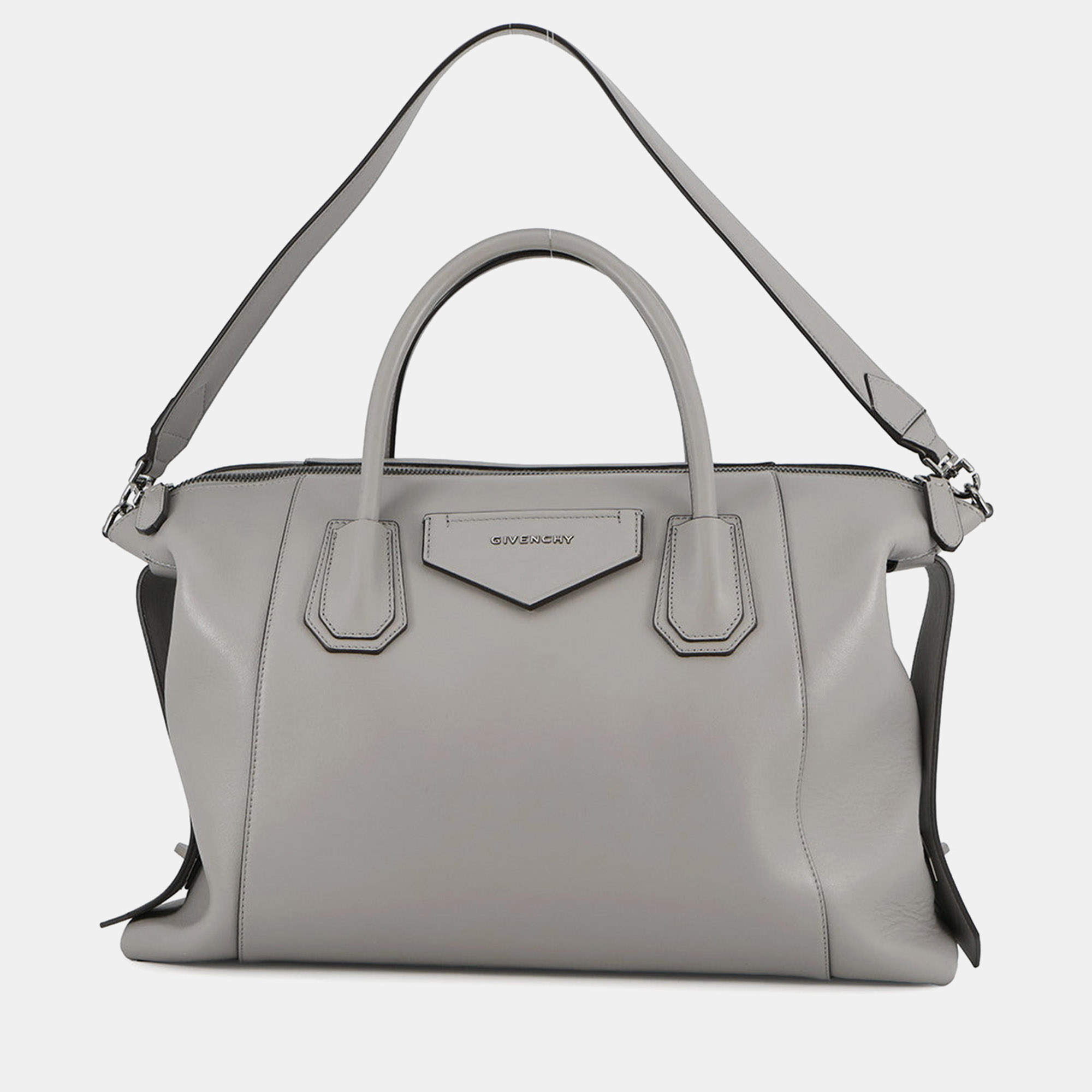 Pre Owned Givenchy Antigona 2Way bag Gray Leather