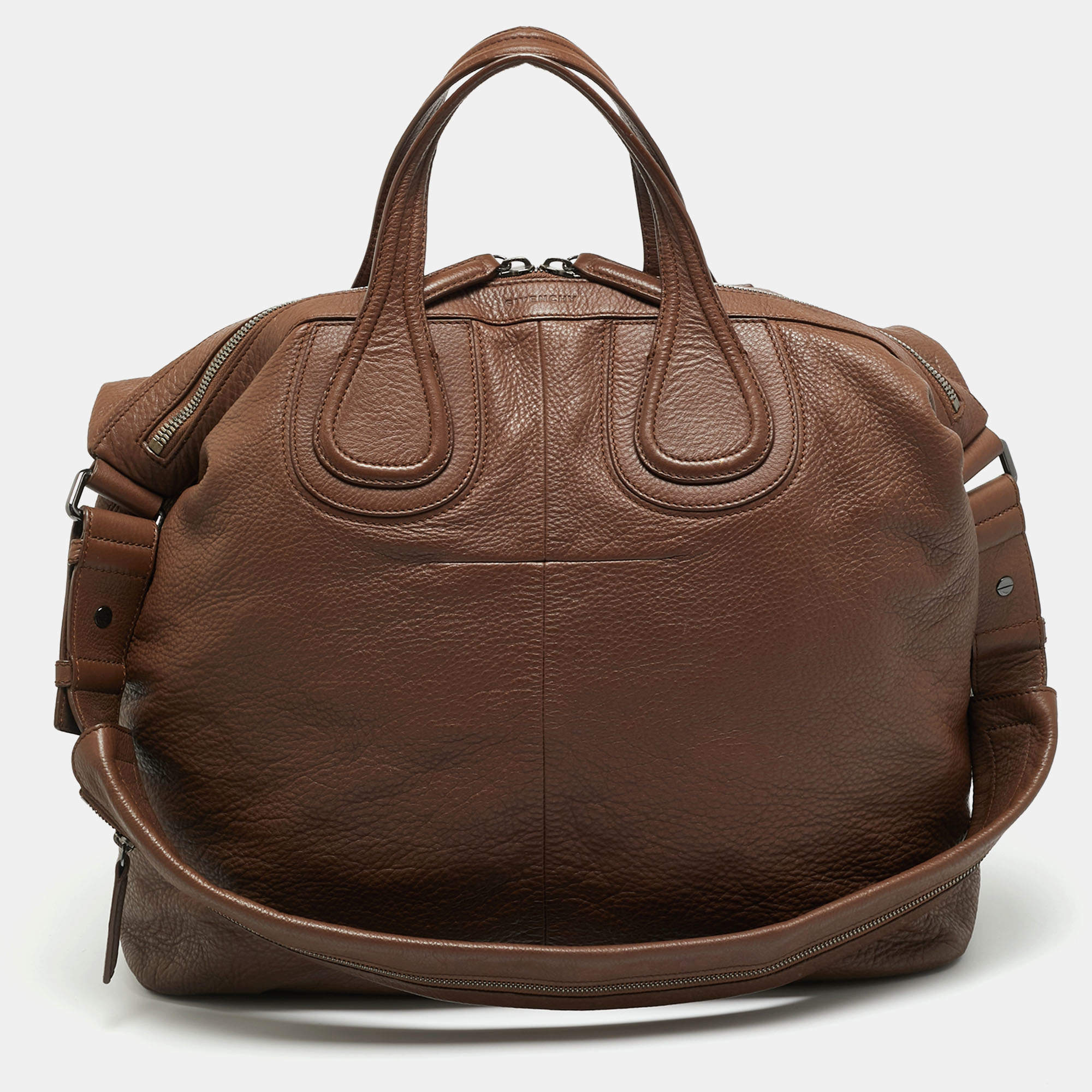 Pre Owned Givenchy Nightingale Large Brown Leather Satchel