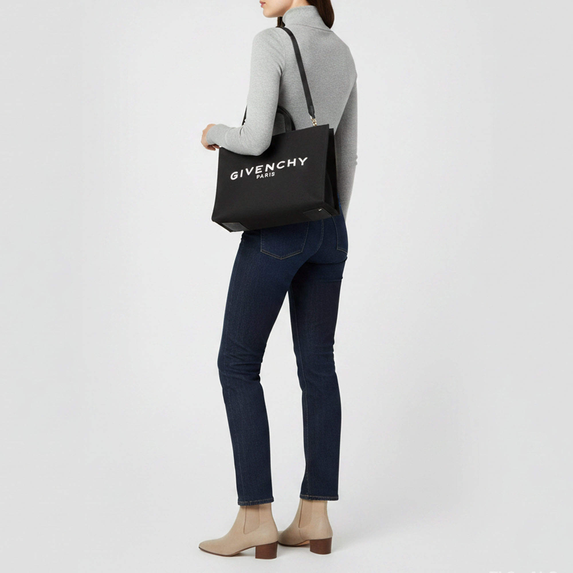 Givenchy Black Coated Canvas and Leather Favelas 74 Tote Givenchy