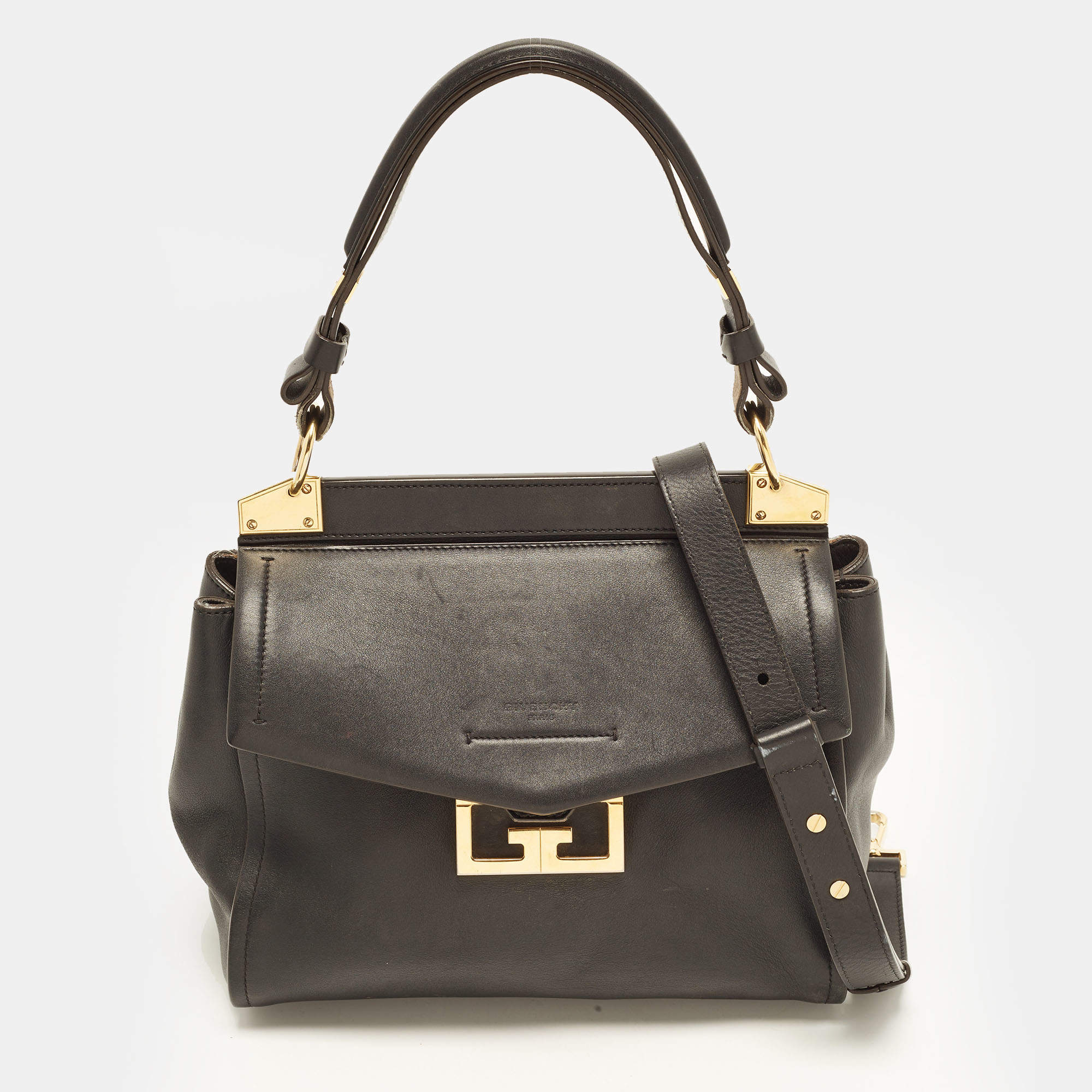 Pre Owned Givenchy Mystic Black Leather Top Handle Bag