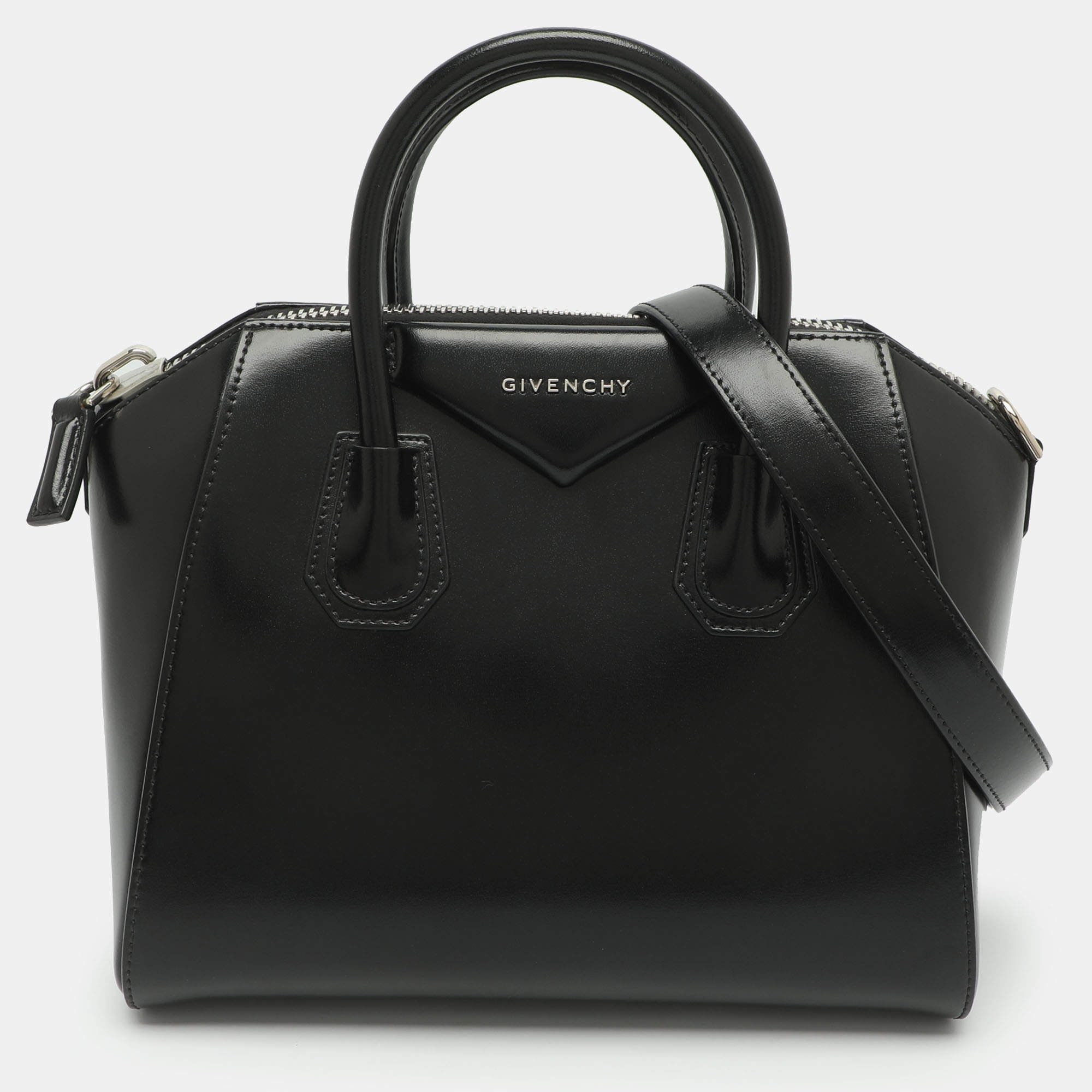 Pre Owned Givenchy Antigona Small Black Leather Satchel