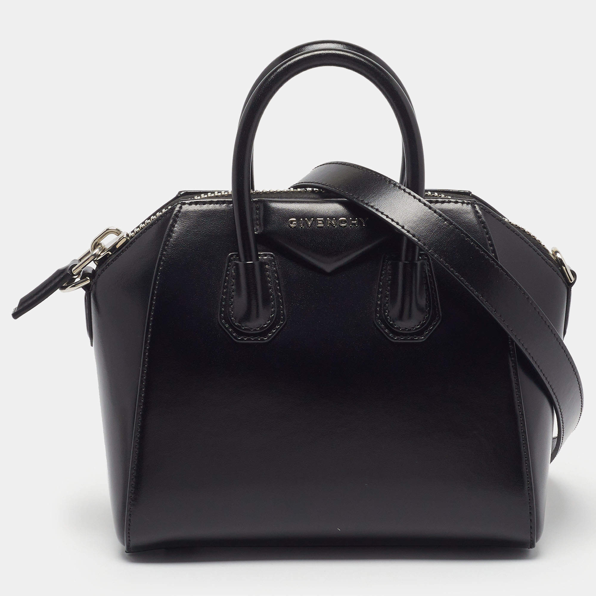 Pre Owned Givenchy Antigona Mini Black Glossy Leather Satchel