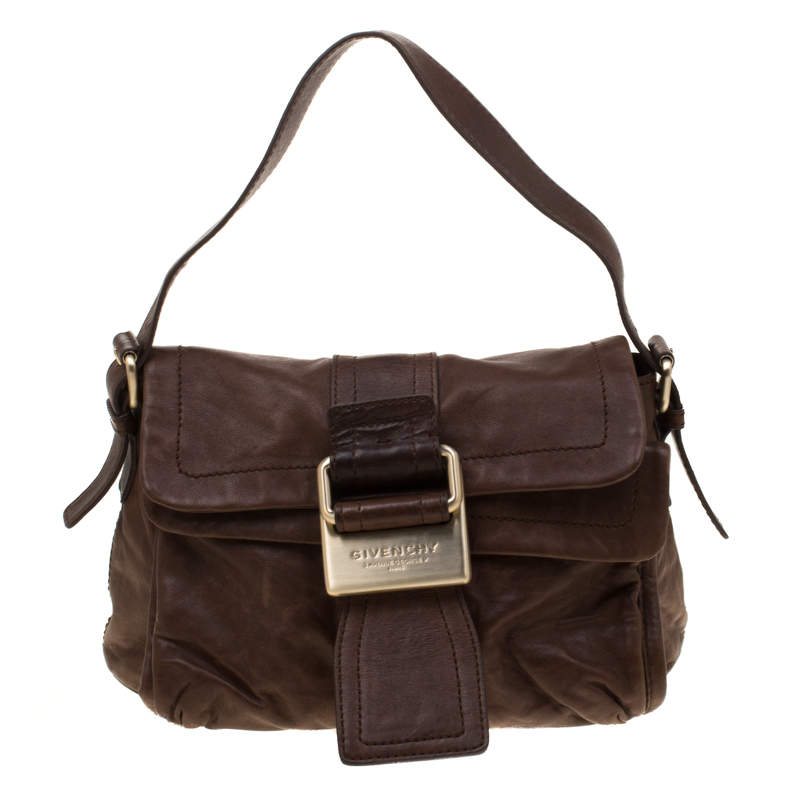Pre Owned Givenchy Brown Leather Shoulder Bag