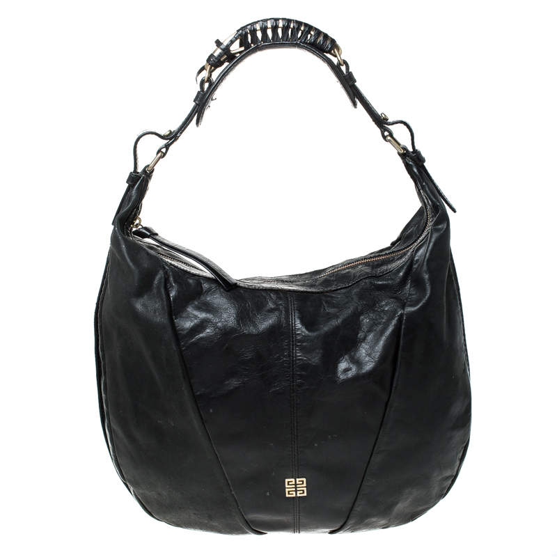 Pre Owned Givenchy Black Leather Hobo