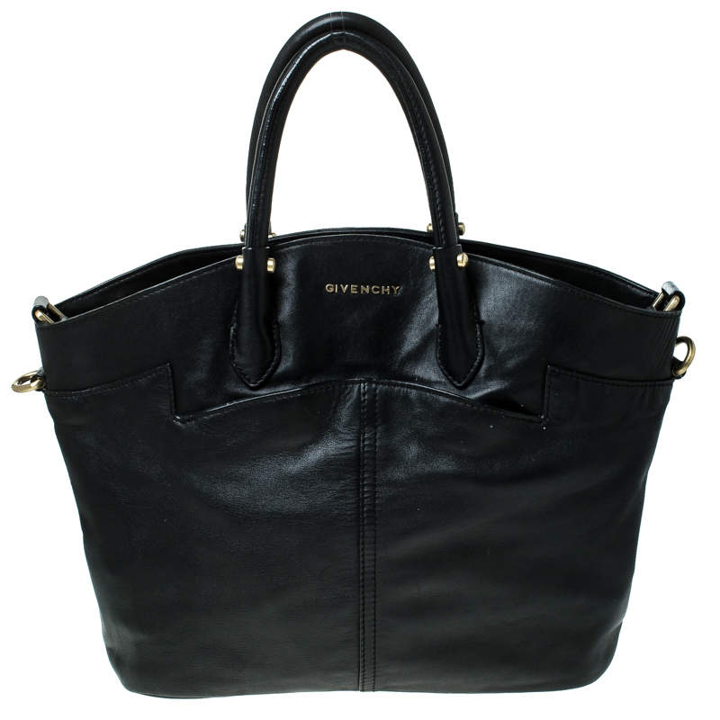 Givenchy Black Leather Front Pocket Satchel