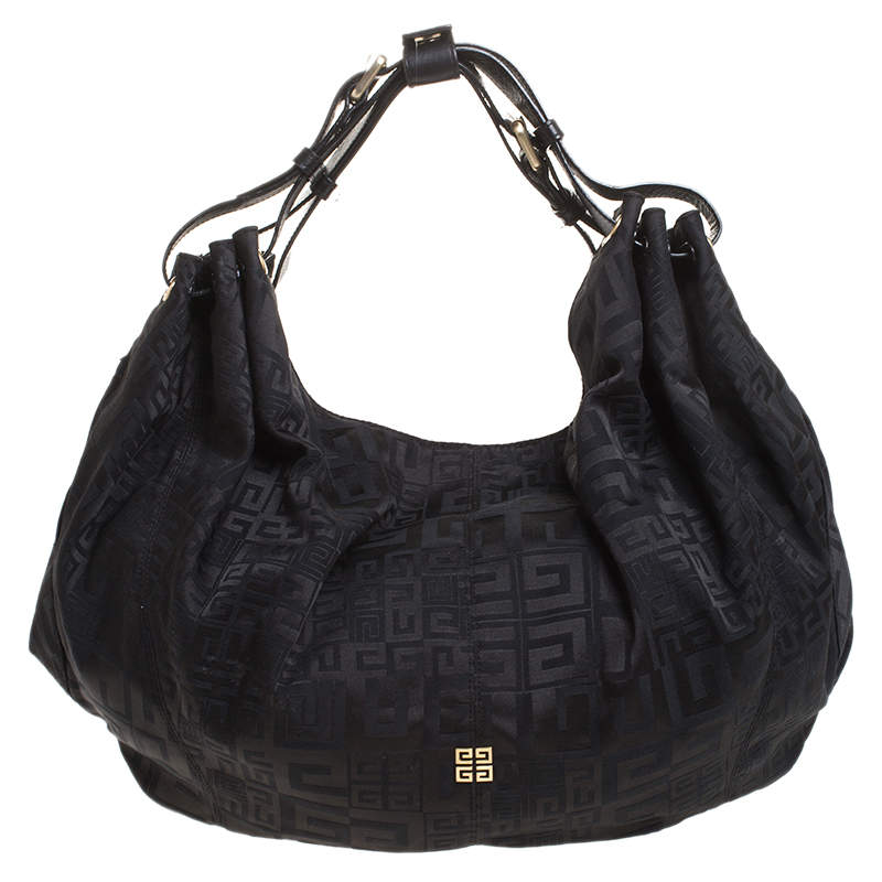 Givenchy Black Monogram Canvas Double Handle Hobo