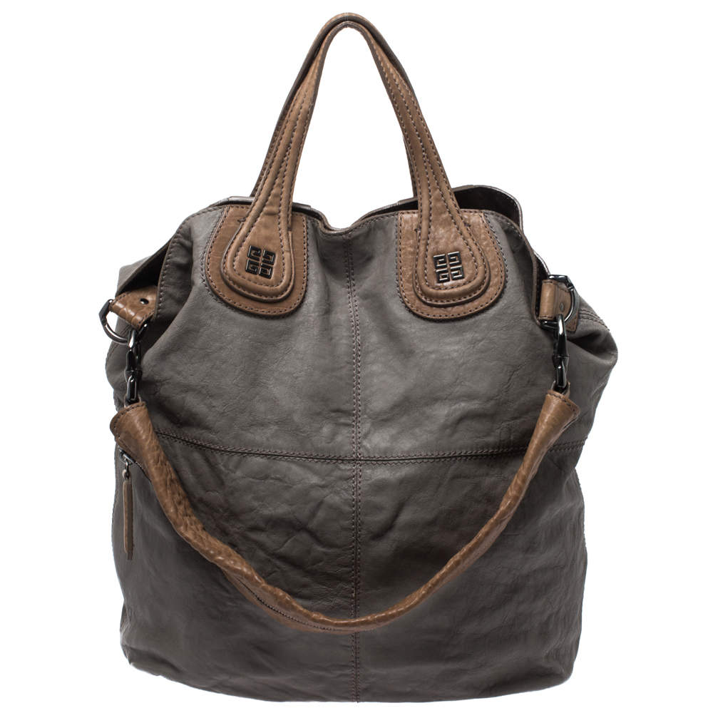 مملوكة مسبقًا Givenchy Grey Leather Nightingale Shopper Toe Bag