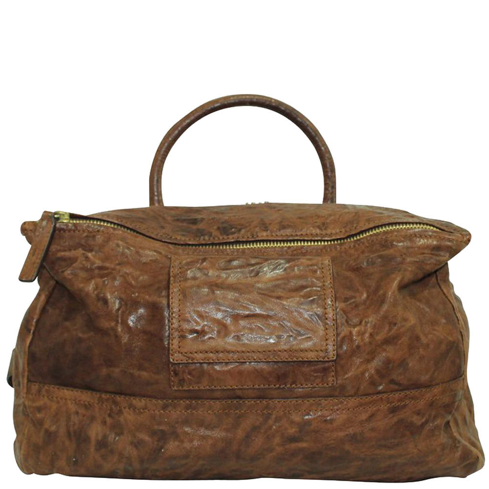 Pre Owned Givenchy Brown Leather Pandora Shoulder Bag 