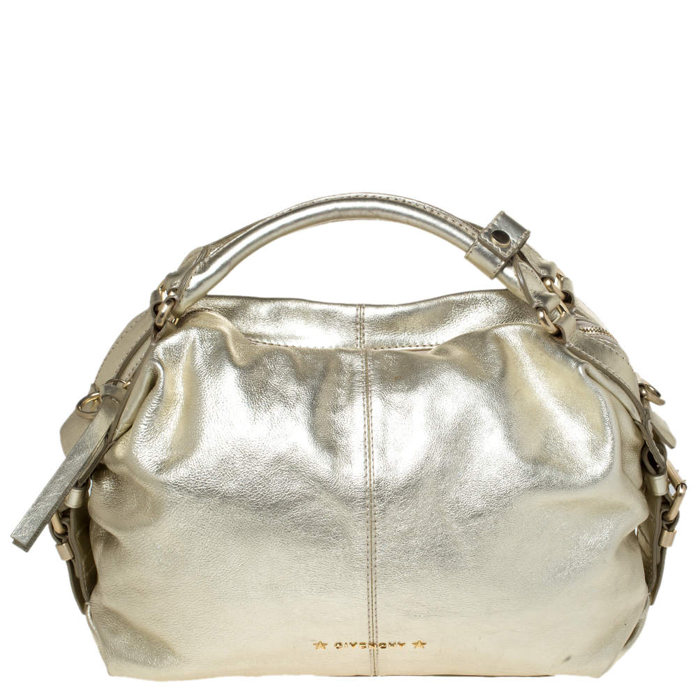 Pre Owned Givenchy Gold Leather Satchel