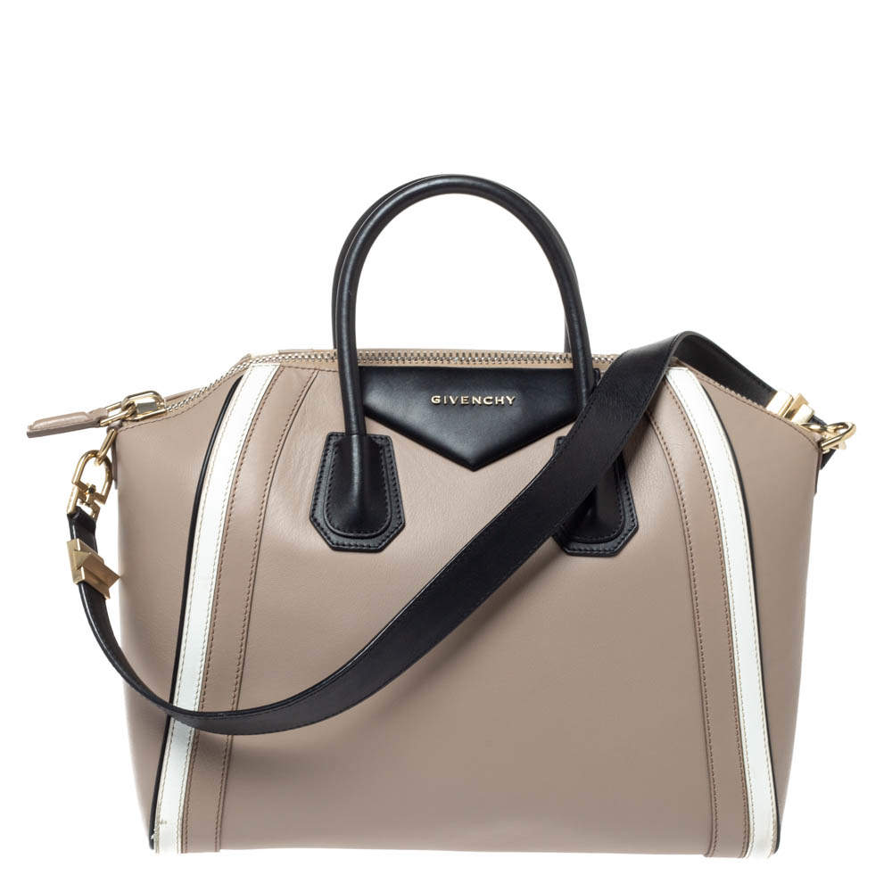 Pre Owned حقيبة جيفنشي أنتيغونا متوسطة جلد بنية فاتحة