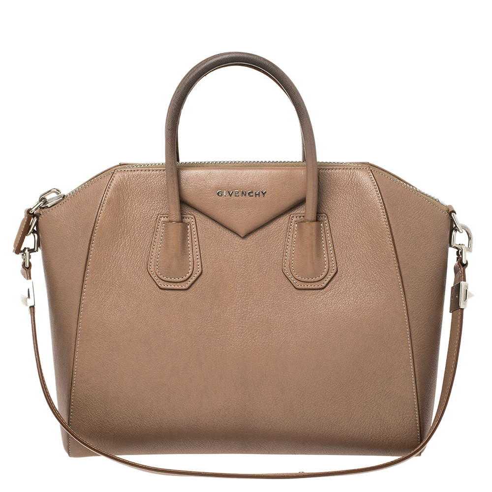 Pre Owned Givenchy Nude Pink Leather Medium Antigona Satchel