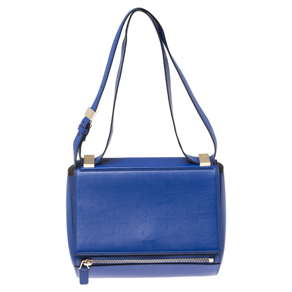 مملوكة مسبقًا حقيبة جيفنشي باندورا بوكس متوسطة جلد زرقاء