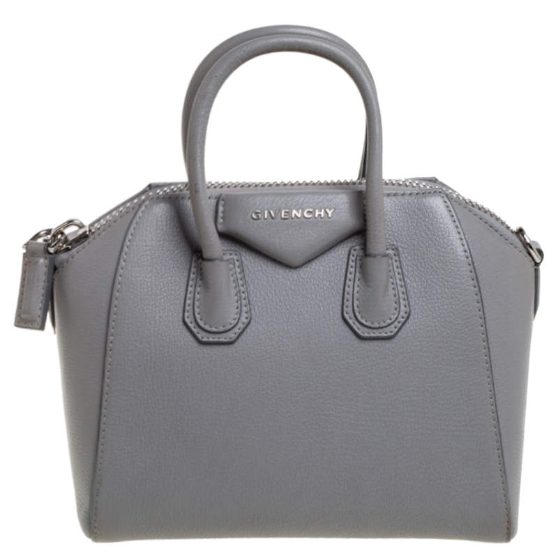 Givenchy Grey Leather Mini Antigona Satchel