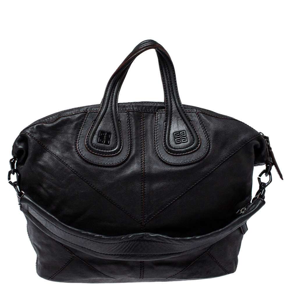 Pre Owned Givenchy Black Leather Medium Nightingale Satchel