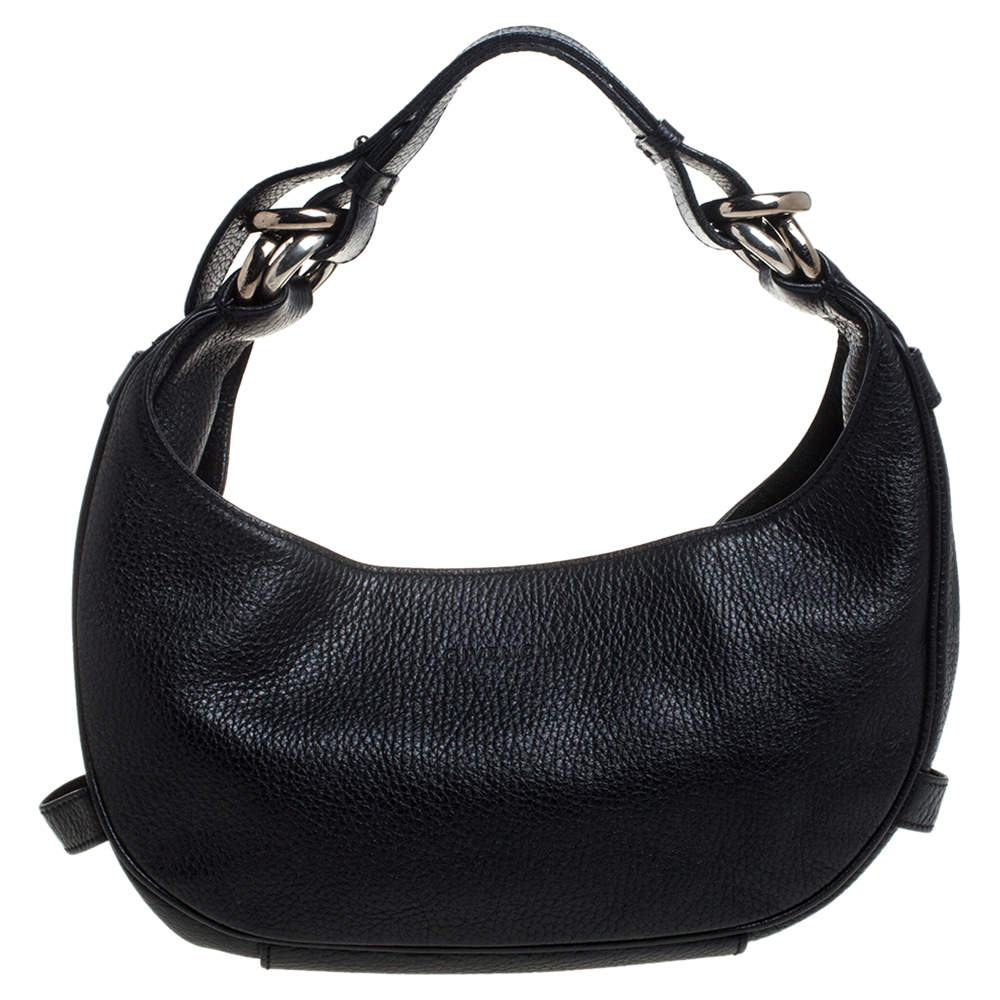 Pre Owned Givenchy Black Leather Hobo