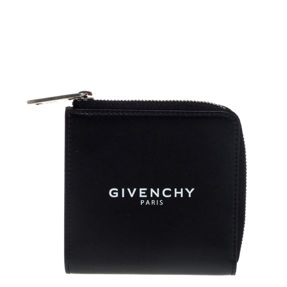 Givenchy Black Leather Zip Around Wallet