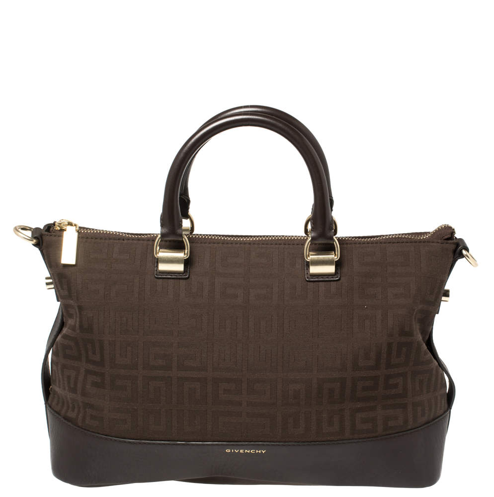 مملوكة مسبقًا حقيبة ساتشل جيفنشي جلد وكانفاس مونوغرامي بني شيكولاته