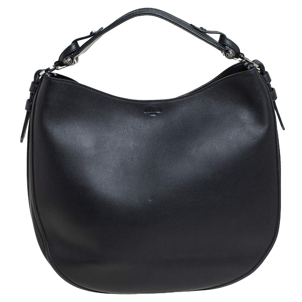 Pre Owned Givenchy Black Leather Medium Obsedia Hobo