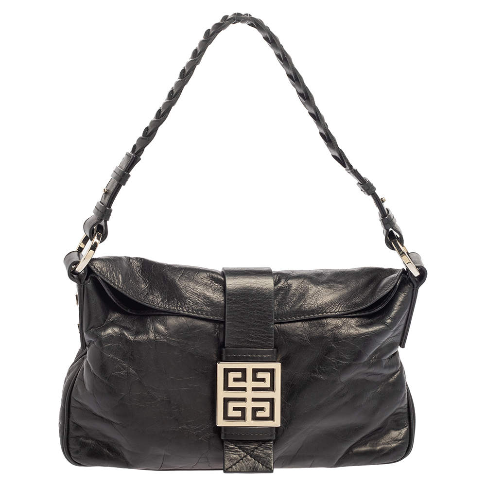 Pre Owned Givenchy Black Leather Baguette
